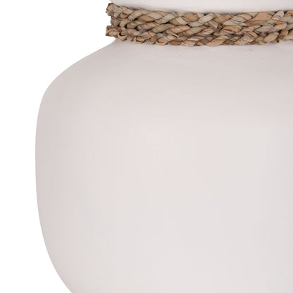 TABLE DECORATIVE VASE CAMMER HM4687.02S TERRACOTA IN WHITE--Φ22x20Hcm.