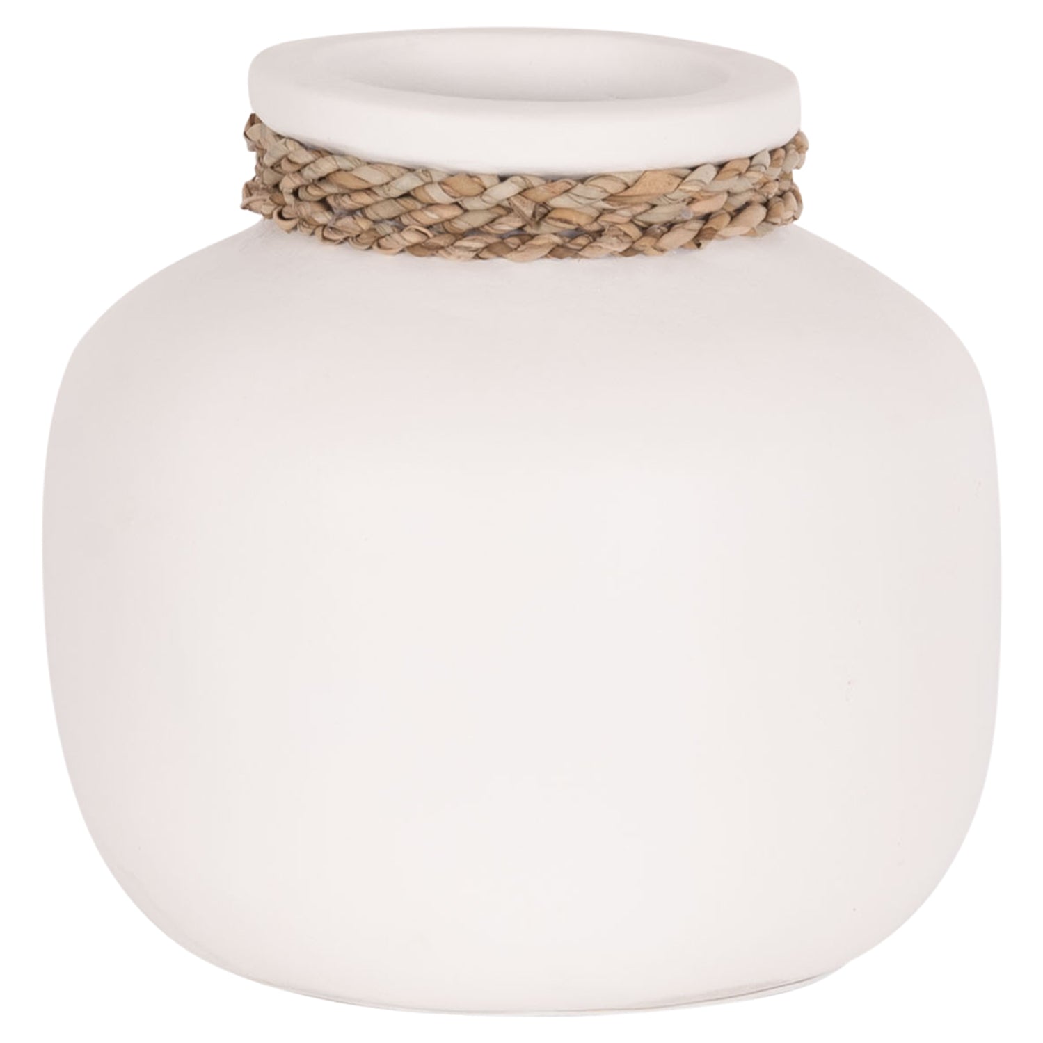 TABLE DECORATIVE VASE CAMMER HM4687.02S TERRACOTA IN WHITE--Φ22x20Hcm.