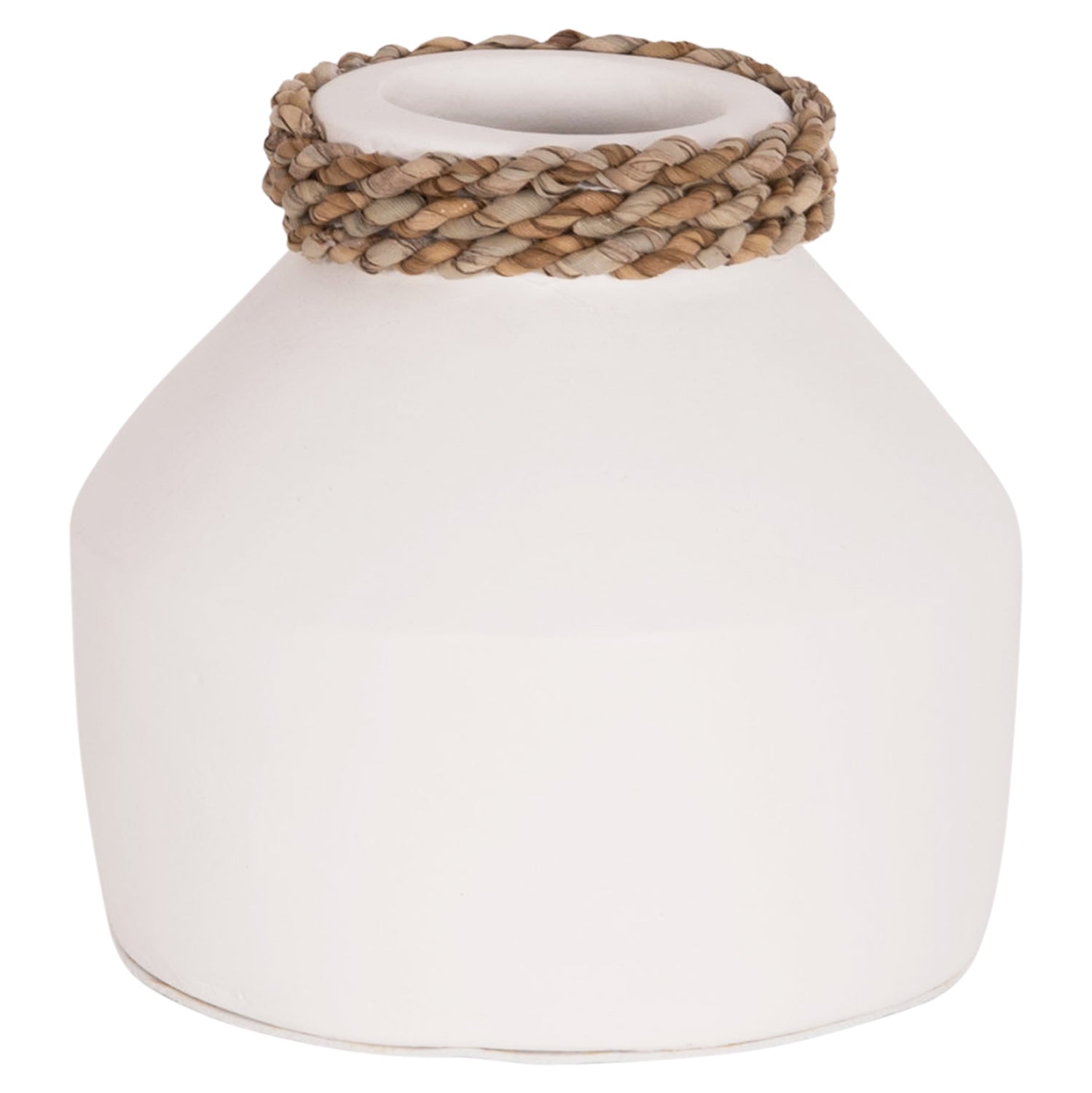 TABLE DECORATIVE VASE CAMMER HM4687.02XS TERRACOTA IN WHITE--Φ16x15Hcm.