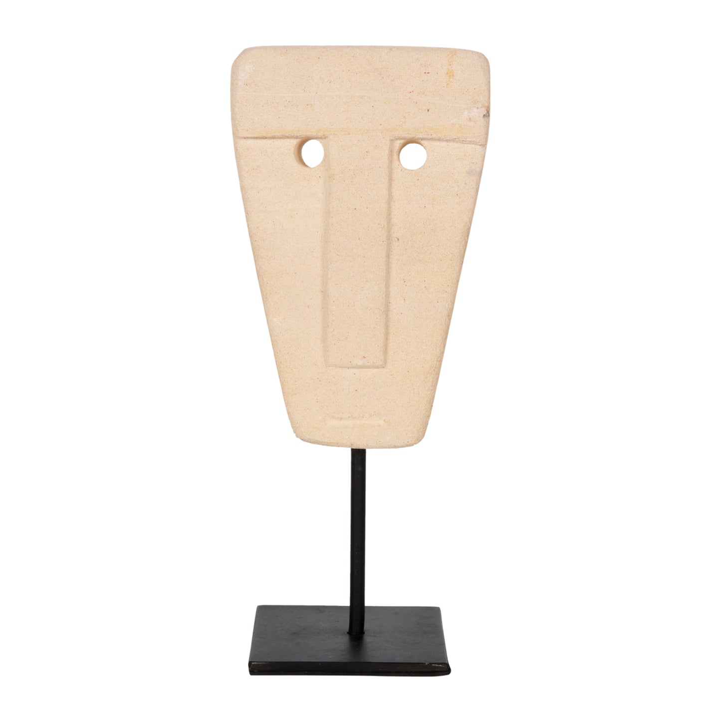 TABLE DECOR HM4312 FACE MADE OF PARAS STONE-BLACK METAL STAND 9x3x22Hcm.