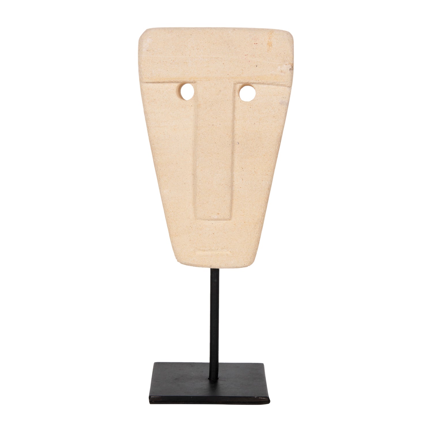TABLE DECOR HM4312 FACE MADE OF PARAS STONE-BLACK METAL STAND 9x3x22Hcm.
