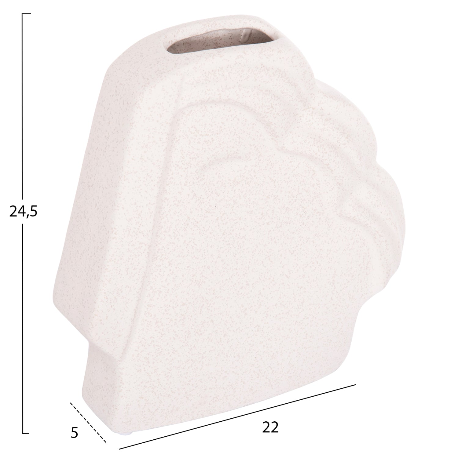 CERAMIC TABLE DECOR HUMANS HM4585 OFF WHITE WITH CRYSTALLISATION 22x5x24.5Hcm.