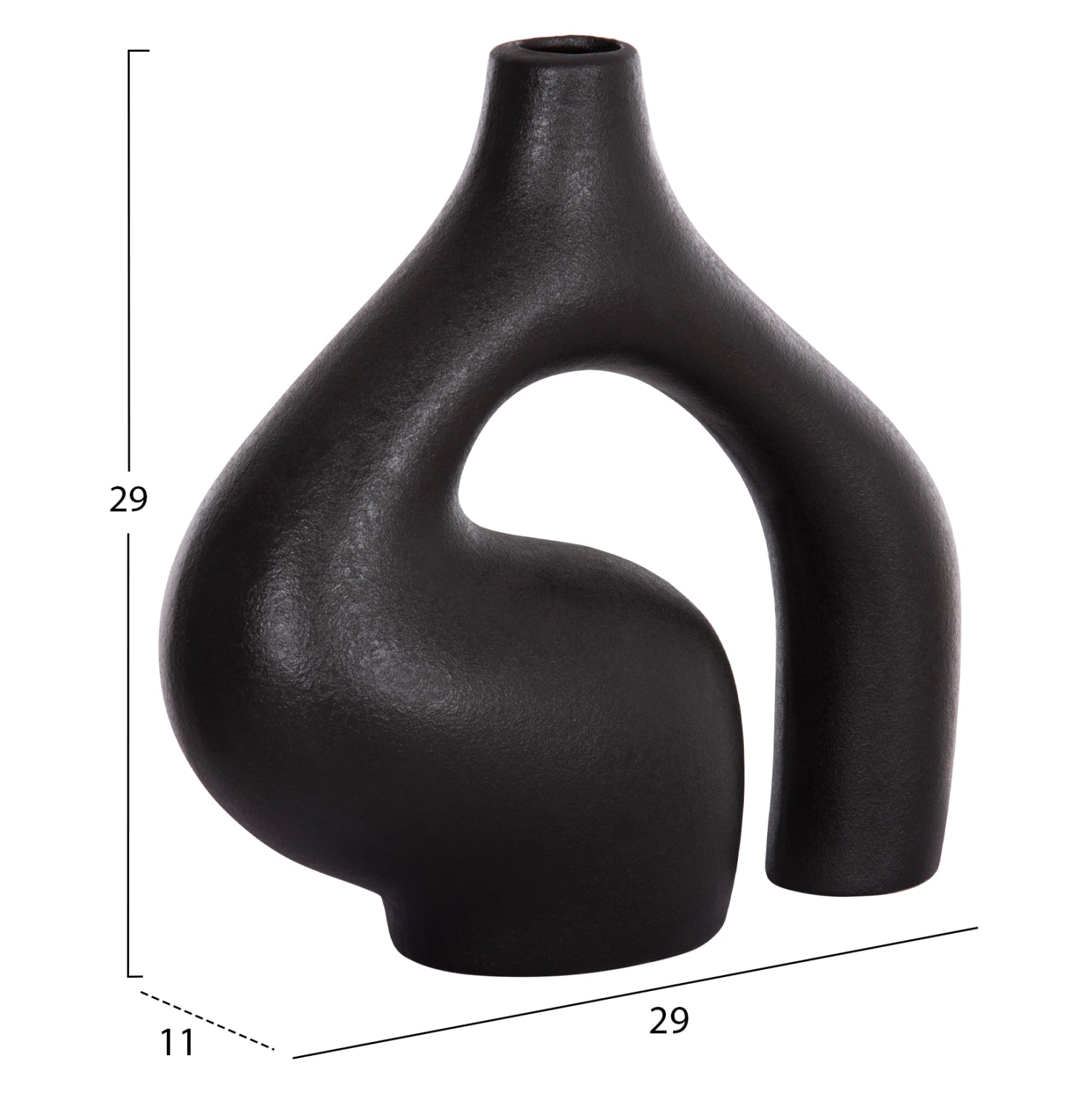 CERAMIC TABLE DECOR ISIL HM4597.02 BLACK MATTE 29.5x11x29Hcm.