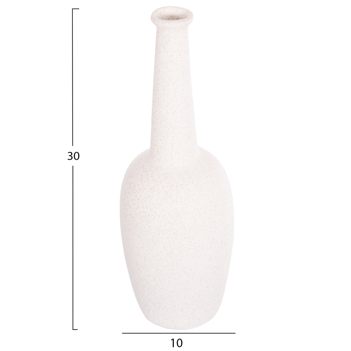 ΕΠΙΤΡΑΠΕΖΙΟ ΚΕΡΑΜΙΚΟ ΔΙΑΚΟΣΜΗΤΙΚΟ ELENDIL HM4592.01 ΥΠΟΛΕΥΚΟ ΚΡΥΣΤΑΛΛΙΚΟ Φ10x30Υ εκ
