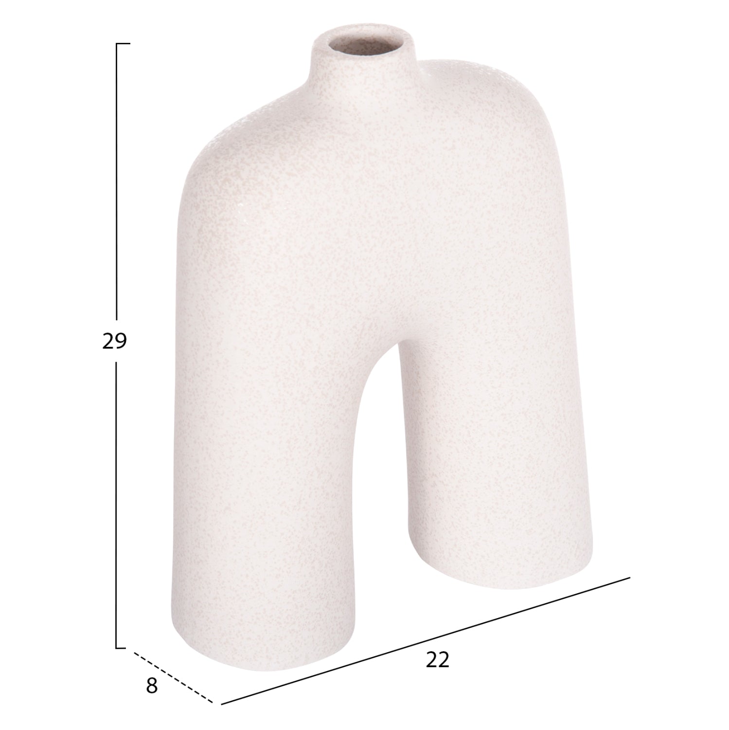 CERAMIC TABLE DECOR SERIES ISIL HM4599.01 OFF WHITE WITH CRYSTALLISATION 22x8x29Hcm.