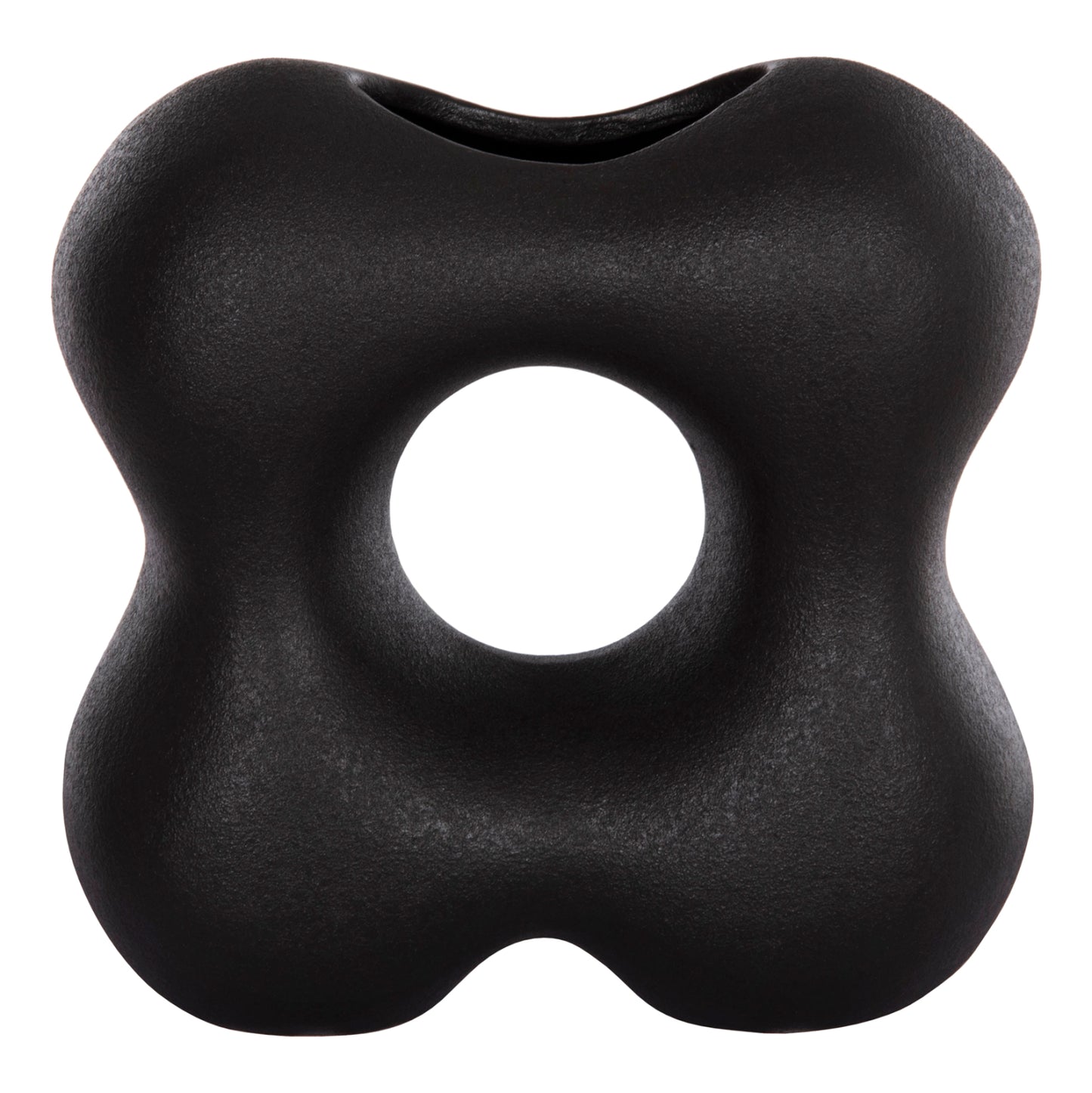 CERAMIC TABLE DECOR SEBOR HM4594.02 MATTE BLACK 18x9x18Hcm.