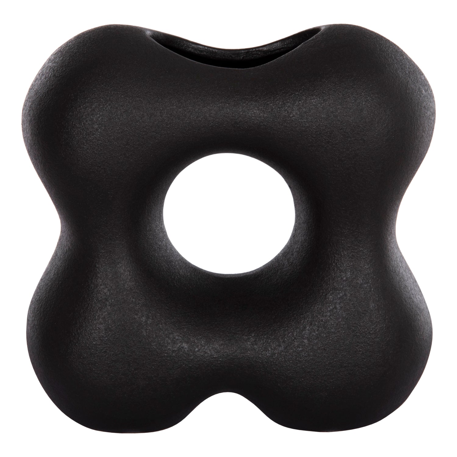 CERAMIC TABLE DECOR SEBOR HM4594.02 MATTE BLACK 18x9x18Hcm.