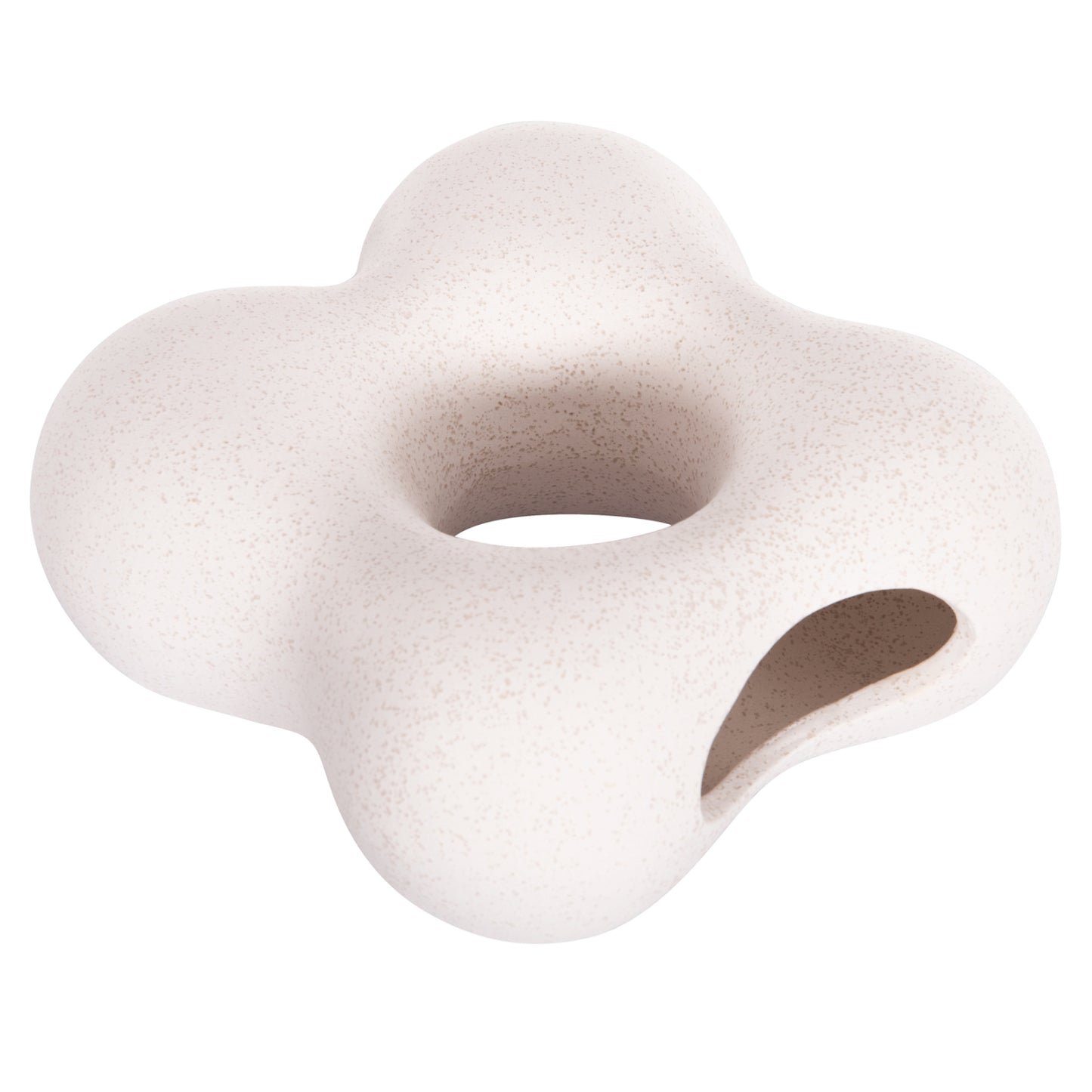 CERAMIC TABLE DECOR SEBOR HM4594.01 OFF WHITE WITH CRYSTALLIZATION 18x9x18Hcm.