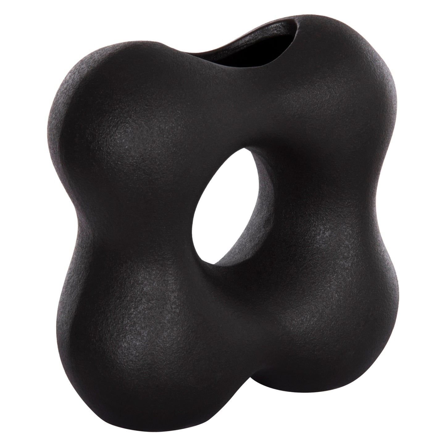 CERAMIC TABLE DECOR SEBOR HM4594.02 MATTE BLACK 18x9x18Hcm.
