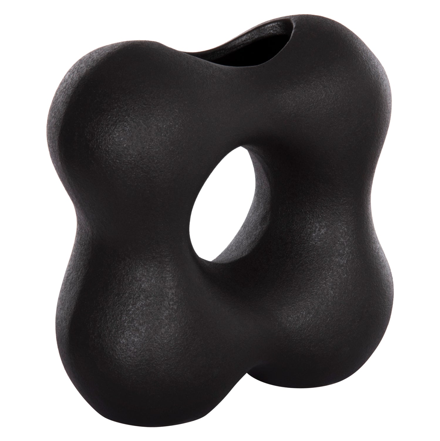 CERAMIC TABLE DECOR SEBOR HM4594.02 MATTE BLACK 18x9x18Hcm.