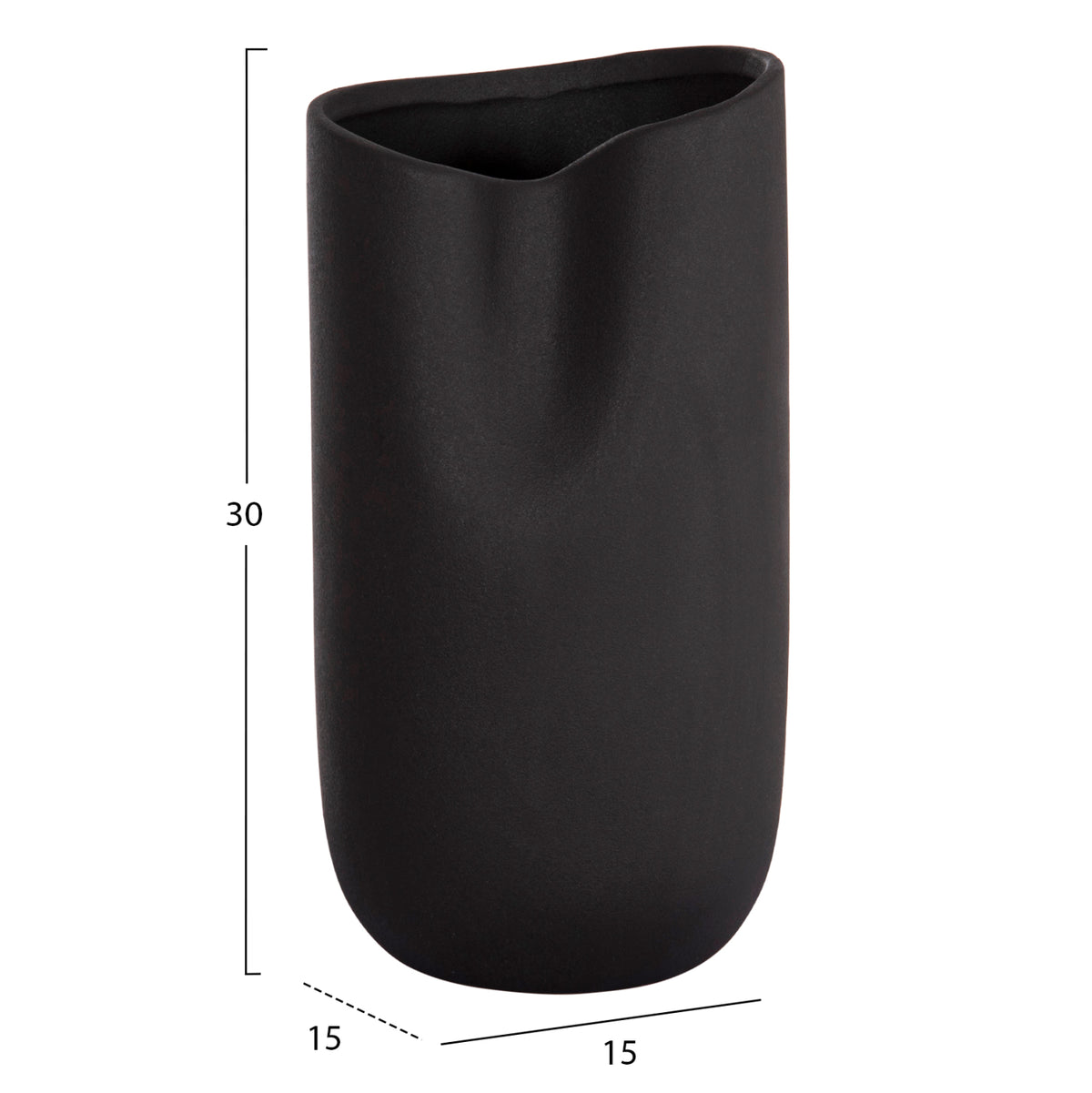 ΕΠΙΤΡΑΠΕΖΙΟ ΚΕΡΑΜΙΚΟ ΔΙΑΚΟΣΜΗΤΙΚΟ GLAZE HM4607.02 ΜΑΥΡΟ ΜΑΤ 15x15x30Υεκ