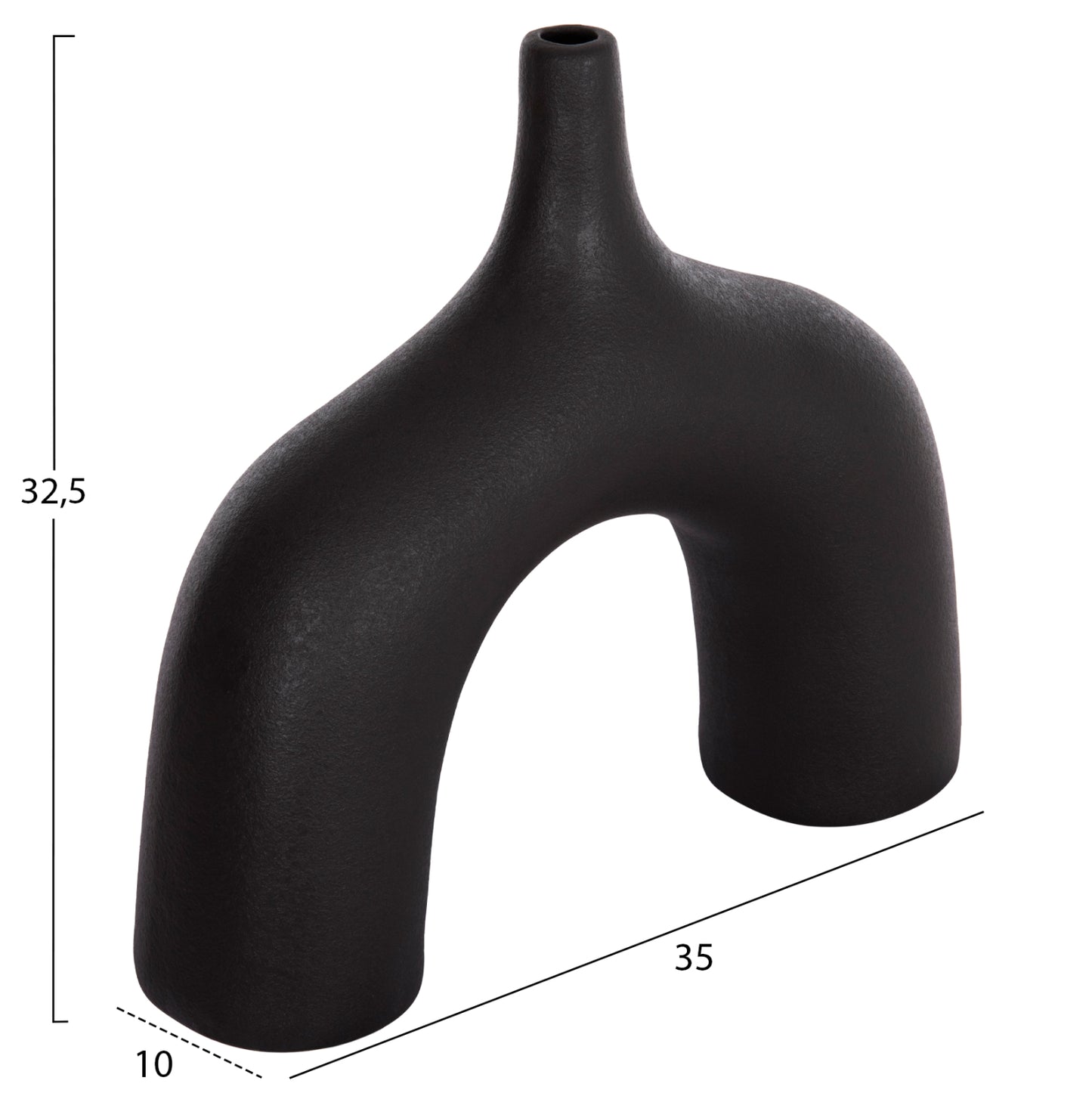 CERAMIC TABLE DECOR SERIES ISIL HM4601.02 MATTE BLACK 35x10x32.5Hcm.