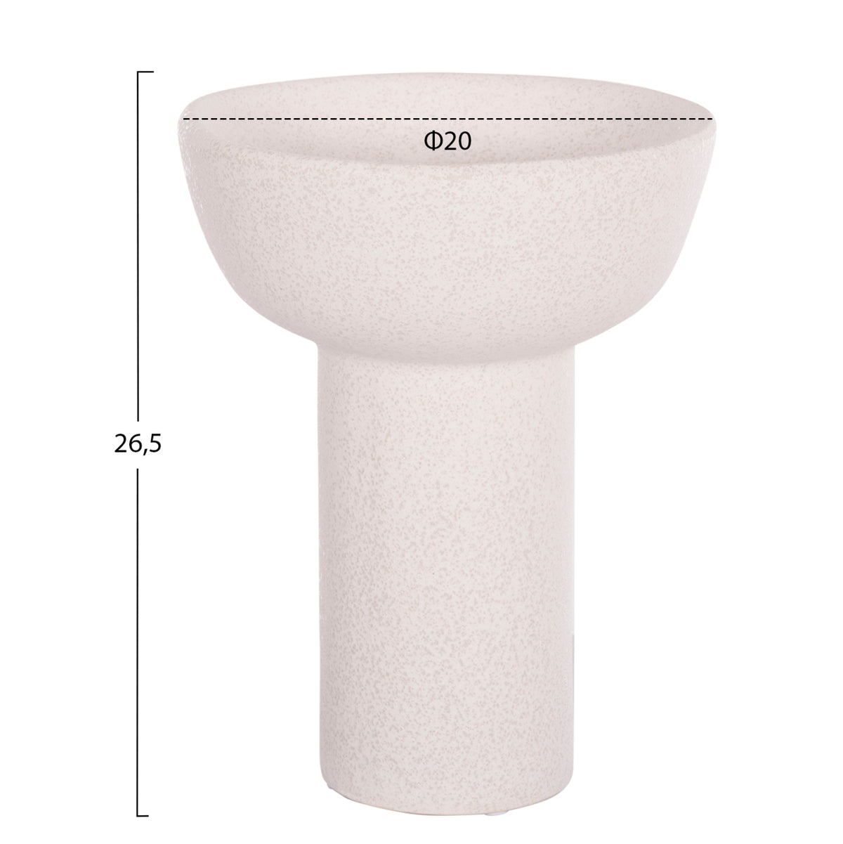 ΕΠΙΤΡΑΠΕΖΙΟ ΚΕΡΑΜΙΚΟ ΔΙΑΚΟΣΜΗΤΙΚΟ ELENDIL HM4603.01 ΥΠΟΛΕΥΚΟ ΚΡΥΣΤΑΛΛΙΚΟ Φ20x26,5Υεκ