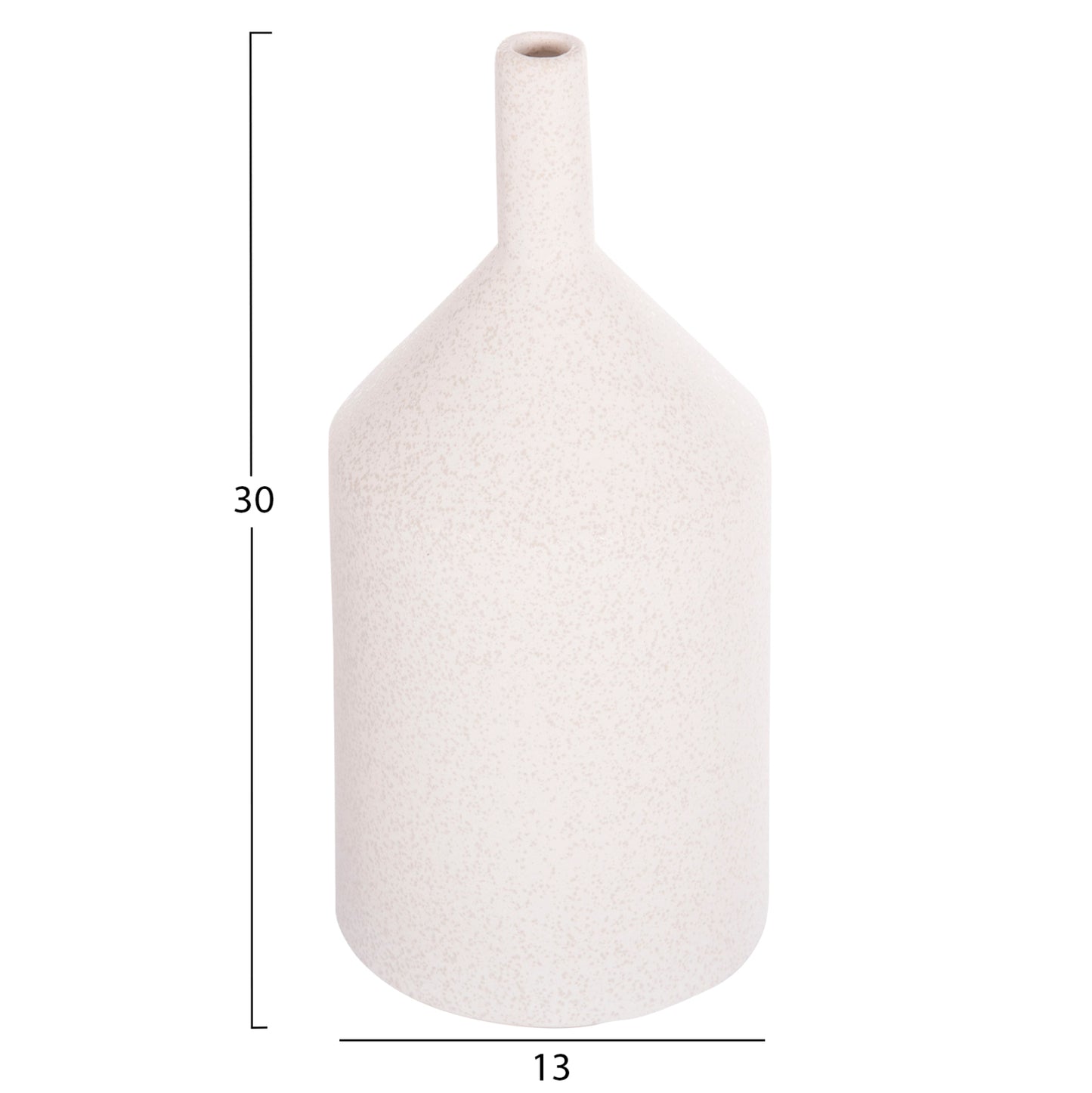 CERAMIC TABLE DECOR GALAD HM4608.01 OFF WHITE WITH CRYSTALLIZATION Φ13,5x30,5Hcm.
