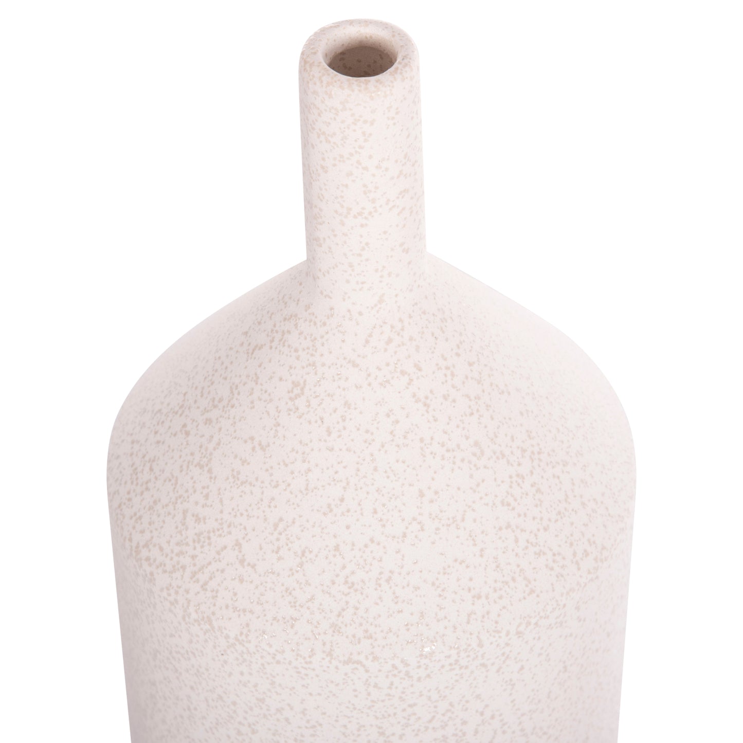 CERAMIC TABLE DECOR GALAD HM4608.01 OFF WHITE WITH CRYSTALLIZATION Φ13,5x30,5Hcm.