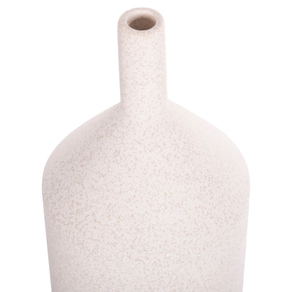 CERAMIC TABLE DECOR GALAD HM4608.01 OFF WHITE WITH CRYSTALLIZATION Φ13,5x30,5Hcm.