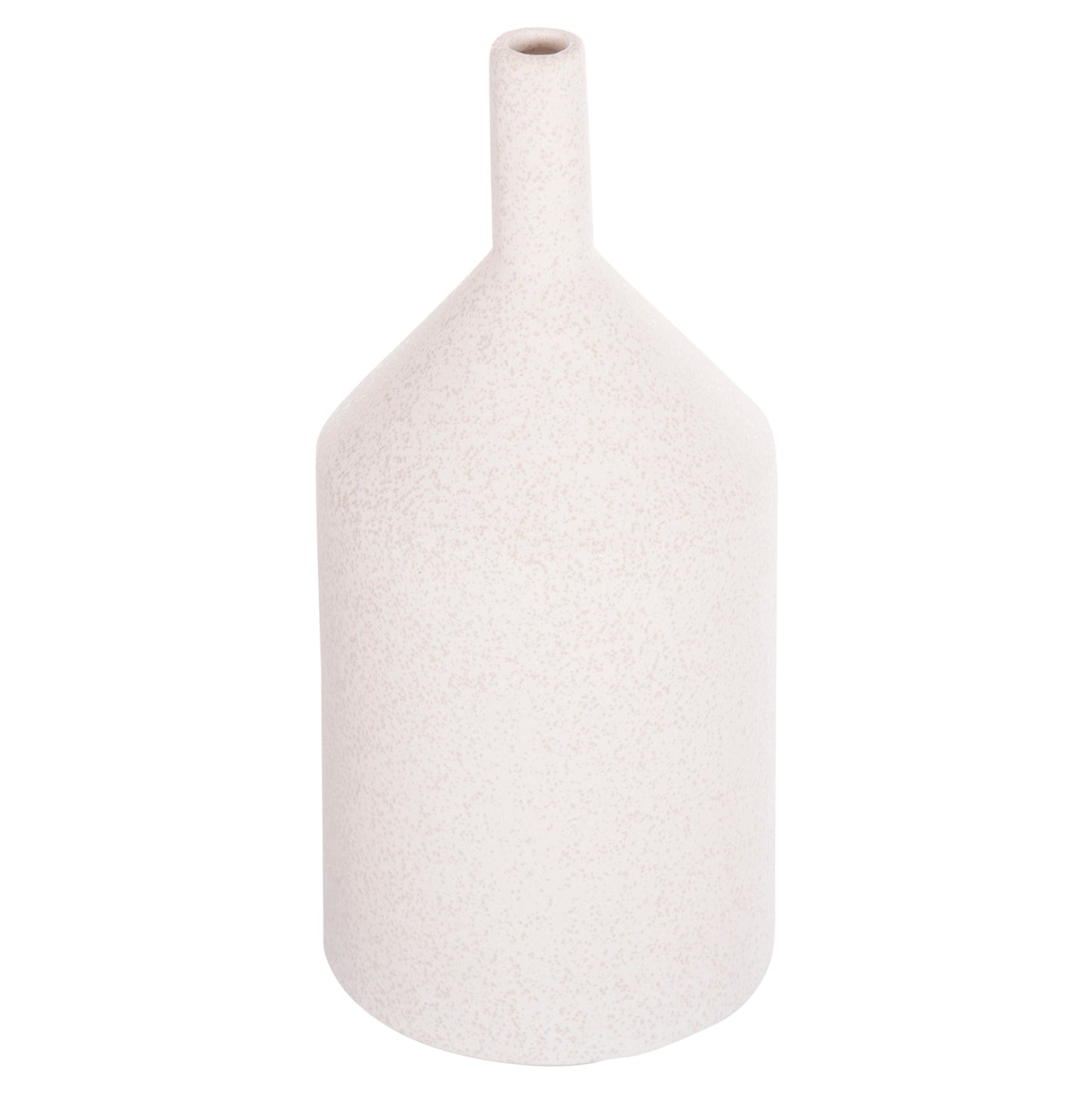 CERAMIC TABLE DECOR GALAD HM4608.01 OFF WHITE WITH CRYSTALLIZATION Φ13,5x30,5Hcm.