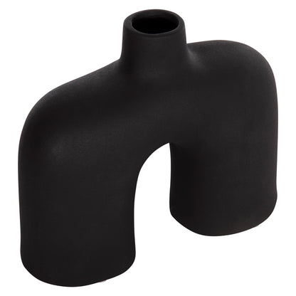 CERAMIC TABLE DECOR ISIL HM4600.02 MATTE BLACK 27x9,5x22,5Η cm.