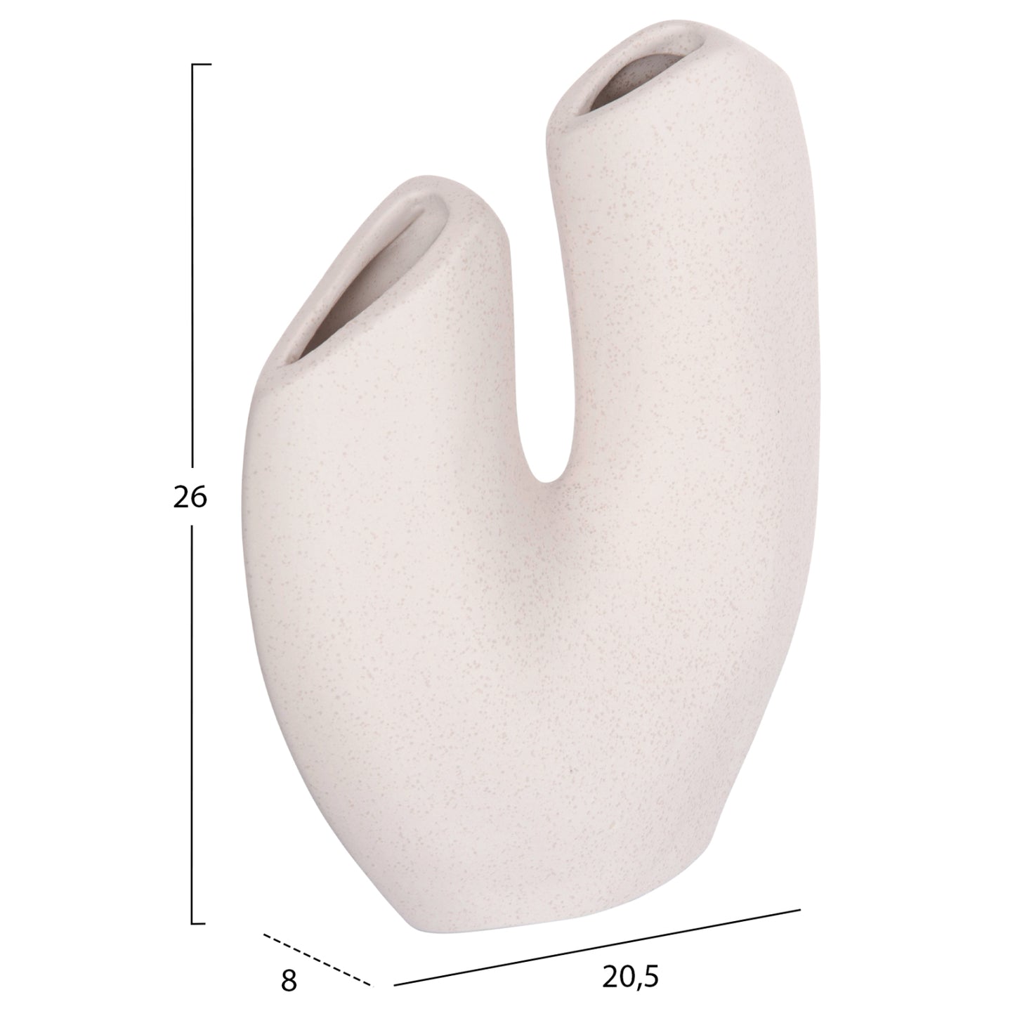 CERAMIC TABLE DECOR ARKEN HM4619.01 OFF WHITE WITH CRYSTALLIZATION 20.5x8x26Hcm.