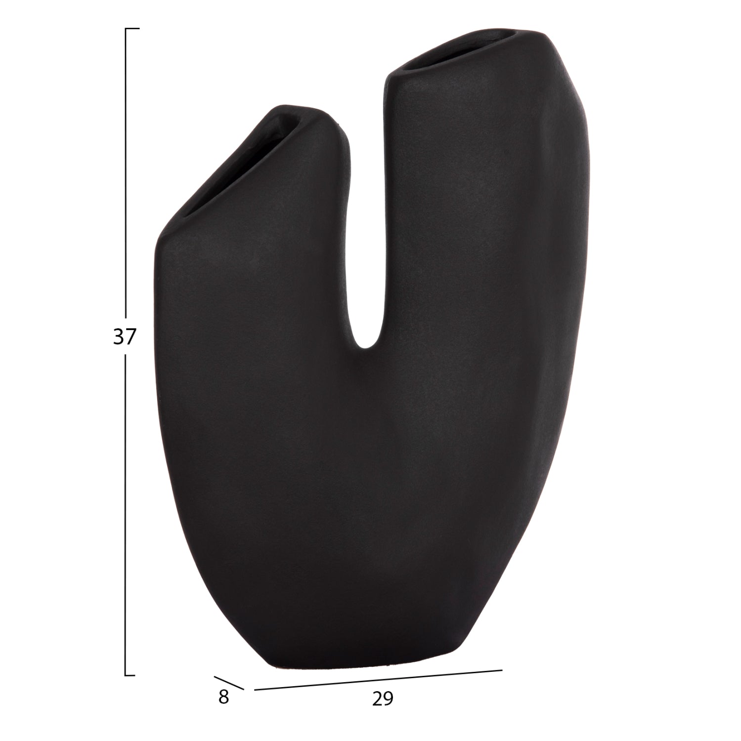 CERAMIC TABLE DECOR ARKEN HM4618.02 BLACK MATTE 29x8x37Hcm.