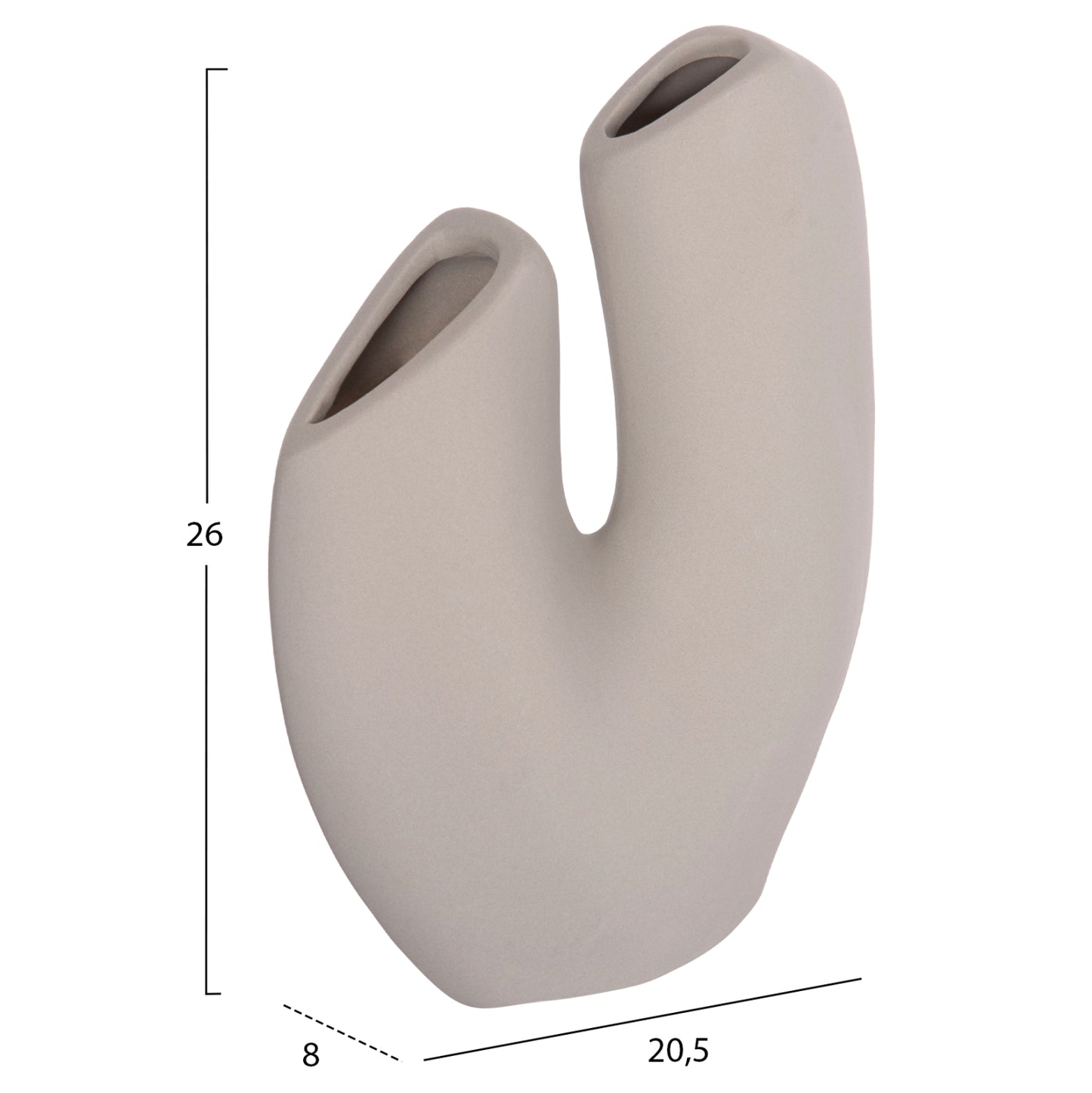 CERAMIC TABLE DECOR ARKEN HM4619.03 GREY MATTE 20.5x8x26Hcm.