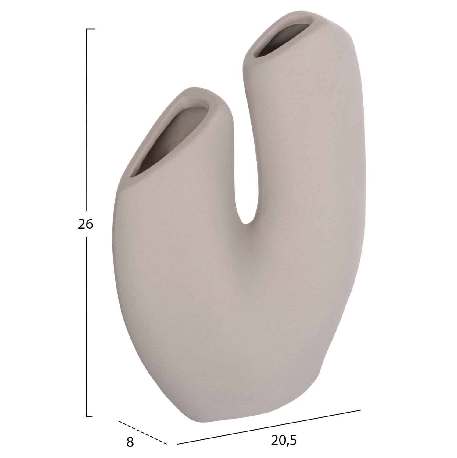CERAMIC TABLE DECOR ARKEN HM4619.03 GREY MATTE 20.5x8x26Hcm.
