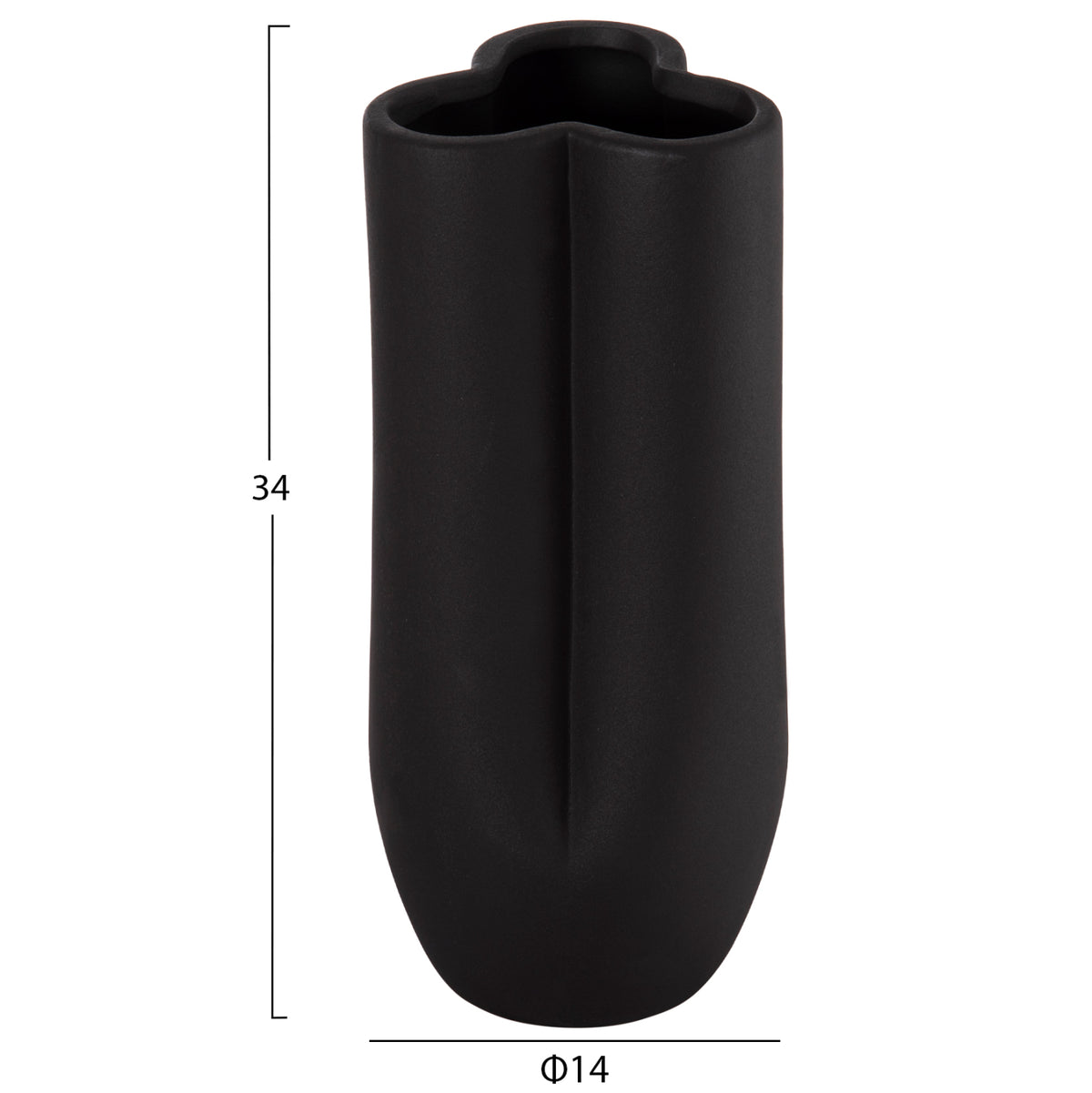 ΕΠΙΤΡΑΠΕΖΙΟ ΚΕΡΑΜΙΚΟ ΔΙΑΚΟΣΜΗΤΙΚΟ GLAZE HM4611.02 ΜΑΥΡΟ ΜΑΤ Φ14x34Υ εκ.