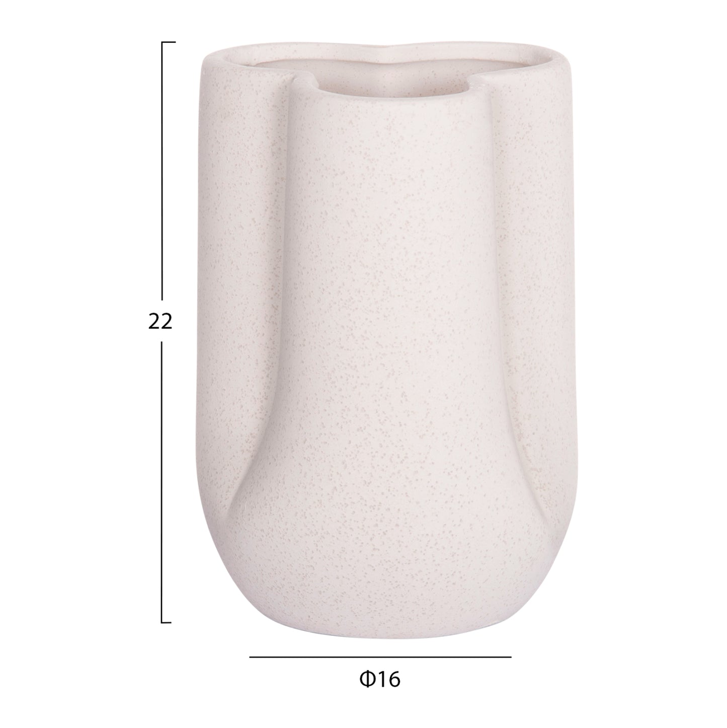 CERAMIC TABLE DECOR GLAZE HM4613.01 OFF WHITE WITH CRYSTALLIZATION Φ16x22Hcm.
