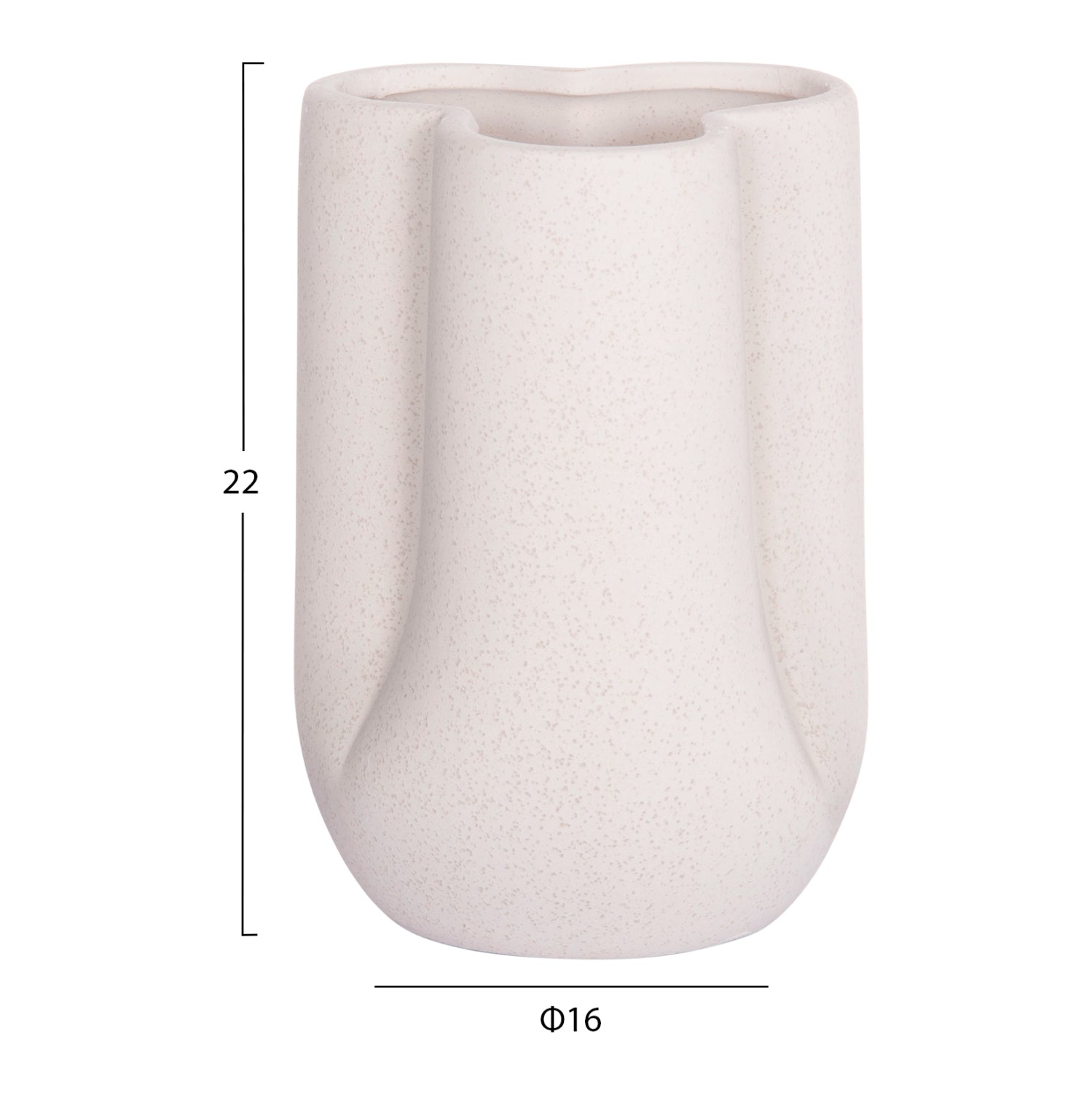 CERAMIC TABLE DECOR GLAZE HM4613.01 OFF WHITE WITH CRYSTALLIZATION Φ16x22Hcm.