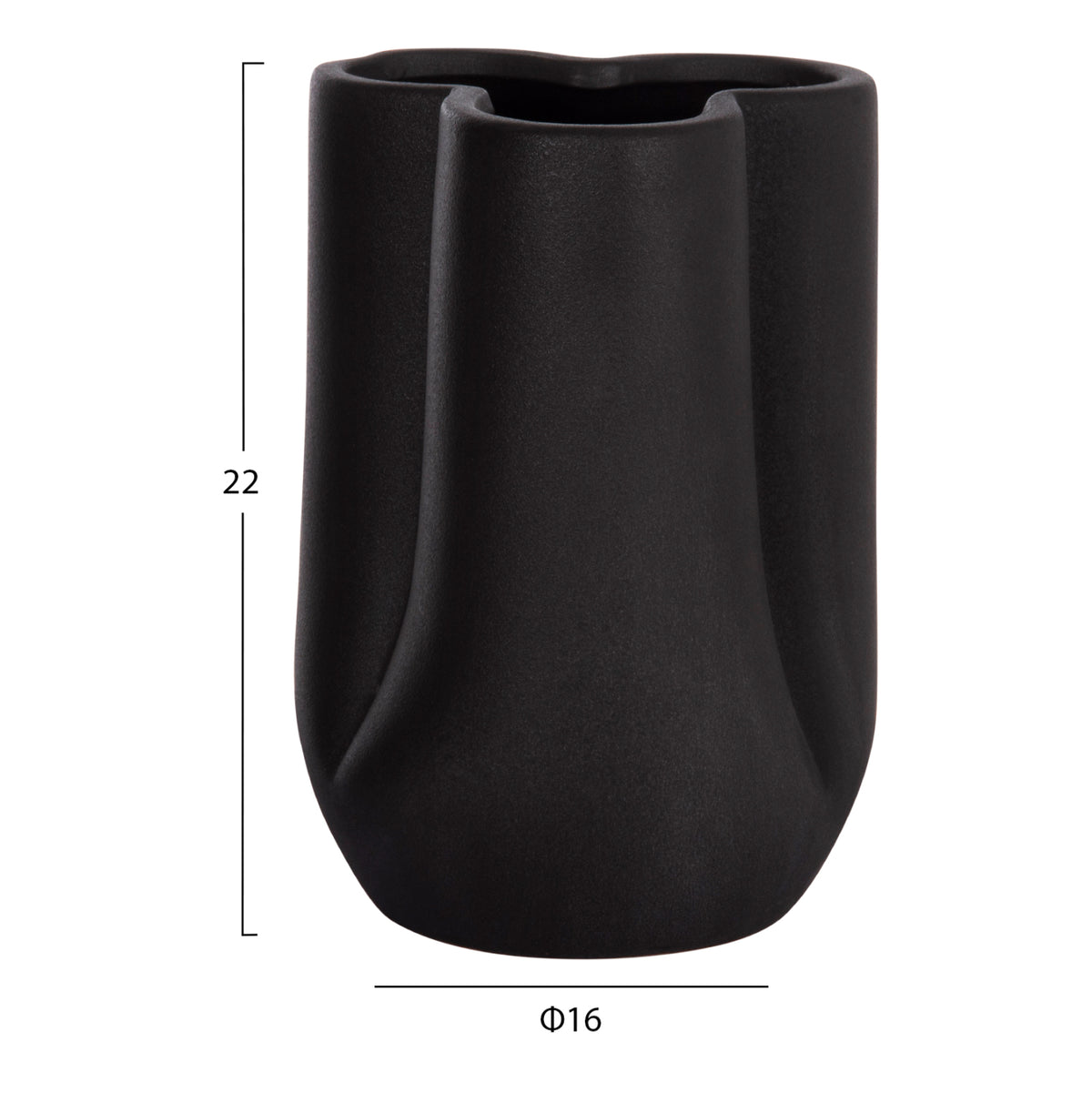 ΕΠΙΤΡΑΠΕΖΙΟ ΚΕΡΑΜΙΚΟ ΔΙΑΚΟΣΜΗΤΙΚΟ GLAZE HM4613.02 ΜΑΥΡΟ ΜΑΤ Φ16x22Υεκ