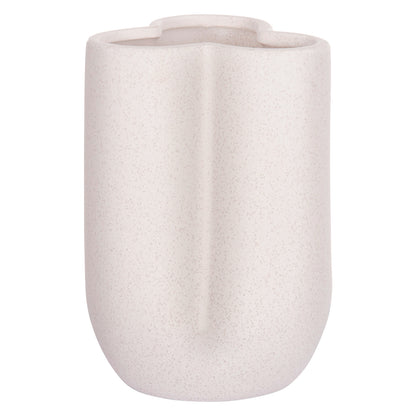 CERAMIC TABLE DECOR GLAZE HM4613.01 OFF WHITE WITH CRYSTALLIZATION Φ16x22Hcm.