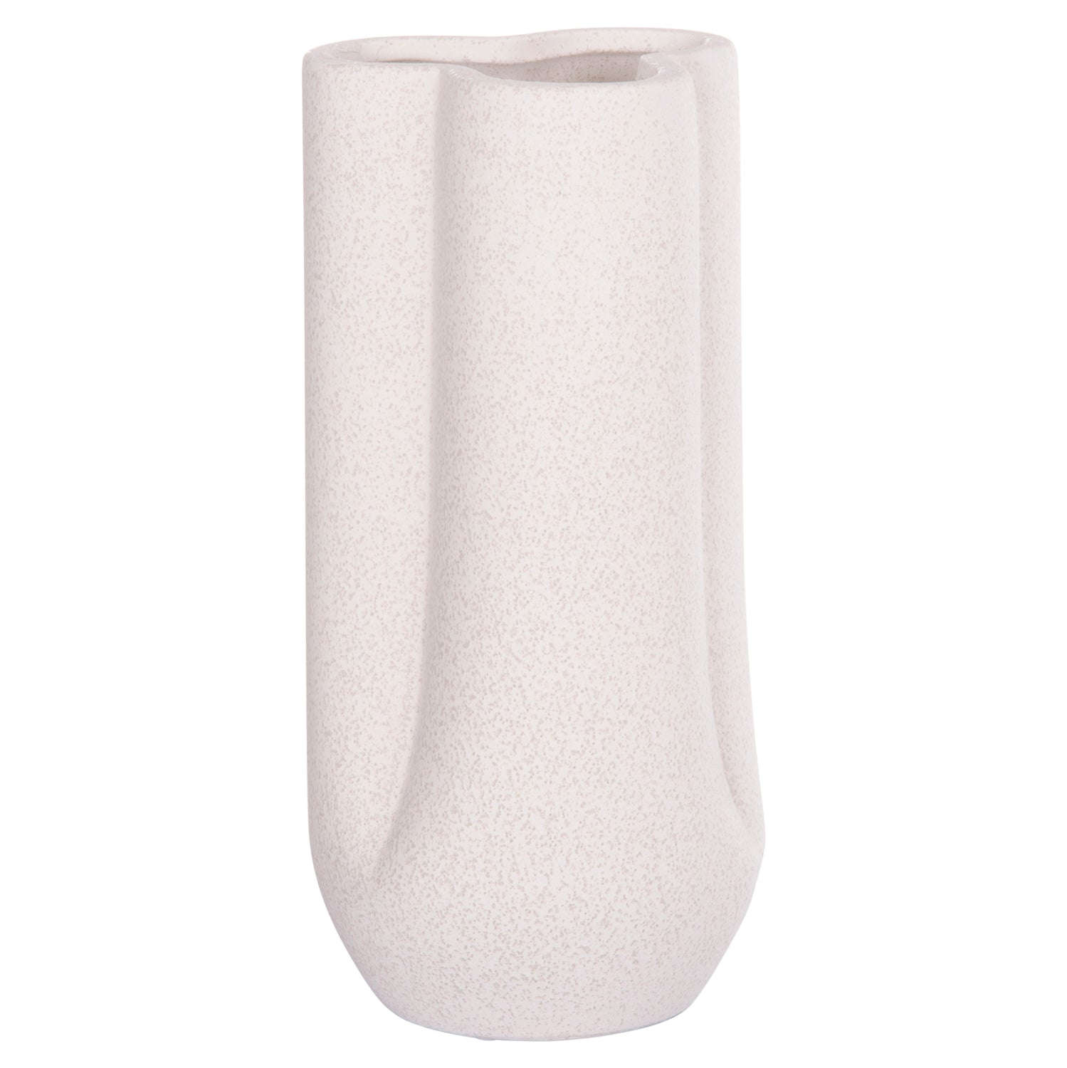CERAMIC TABLE DECOR GLAZE HM4612.01 OFF WHITE WITH CRYSTALLIZATION Φ14x29Hcm.