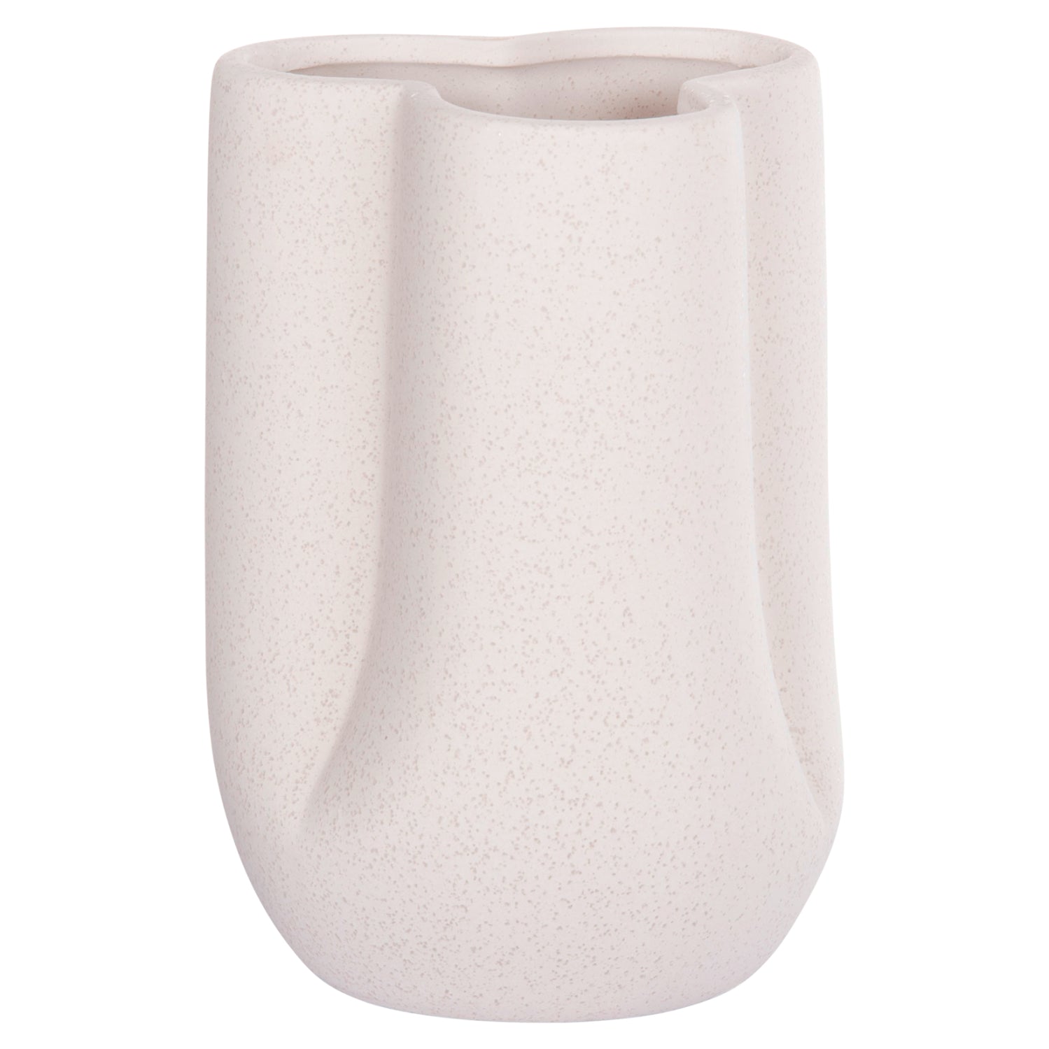 CERAMIC TABLE DECOR GLAZE HM4613.01 OFF WHITE WITH CRYSTALLIZATION Φ16x22Hcm.