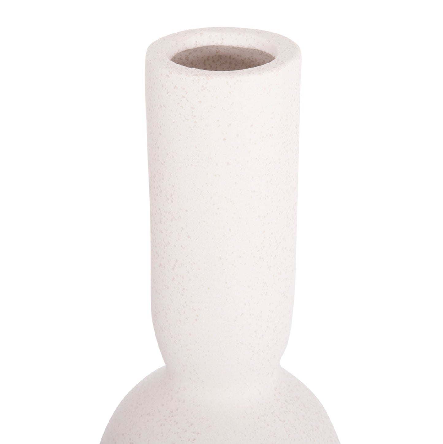 CERAMIC TABLE DECOR GALAD HM4616.01 OFF WHITE WITH CRYSTALLIZATION Φ11x26Hcm.