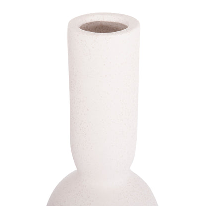 CERAMIC TABLE DECOR GALAD HM4616.01 OFF WHITE WITH CRYSTALLIZATION Φ11x26Hcm.
