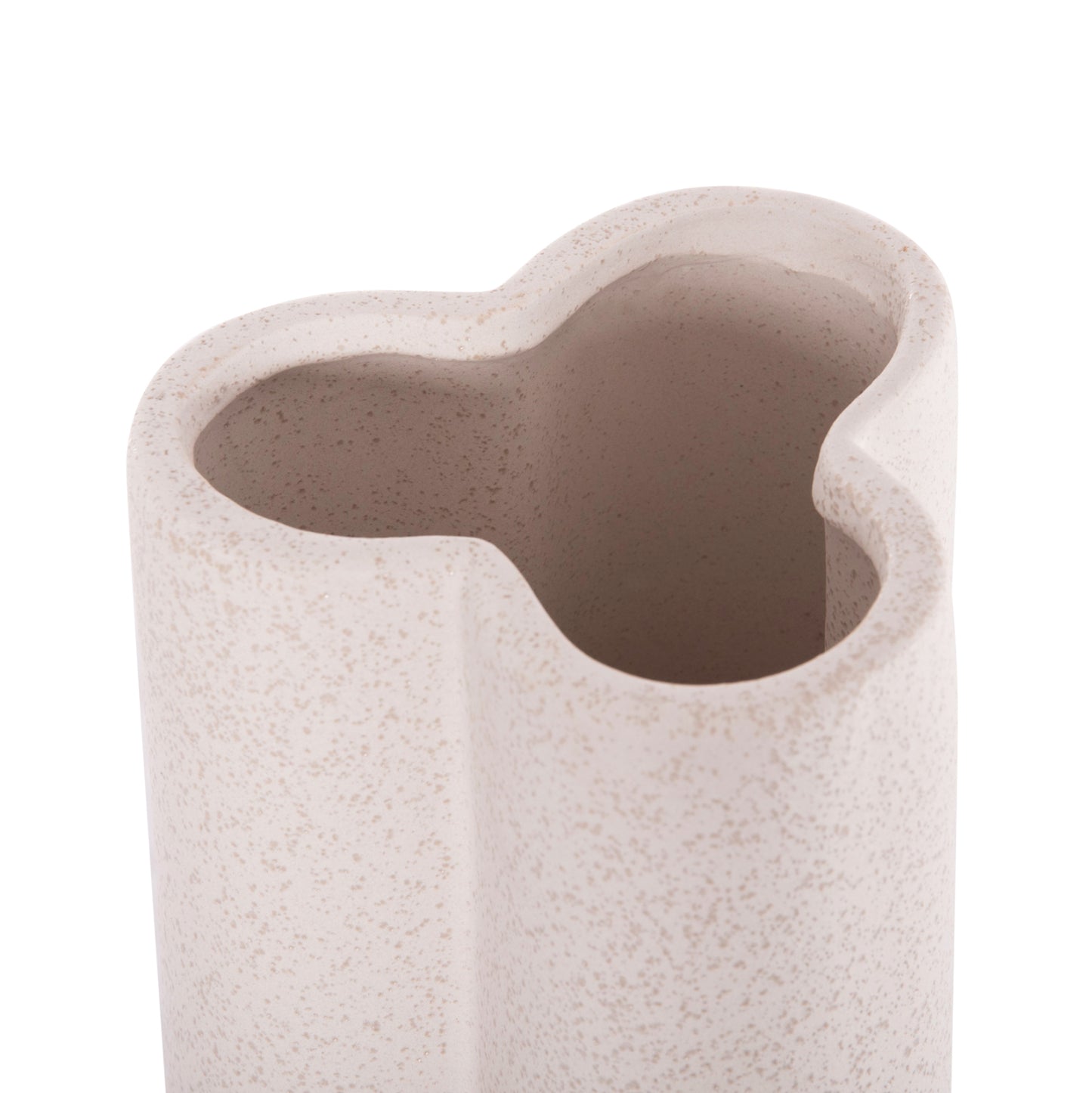 CERAMIC TABLE DECOR GLAZE HM4611.01 OFF WHITE WITH CRYSTALLIZATION Φ14x34Hcm.