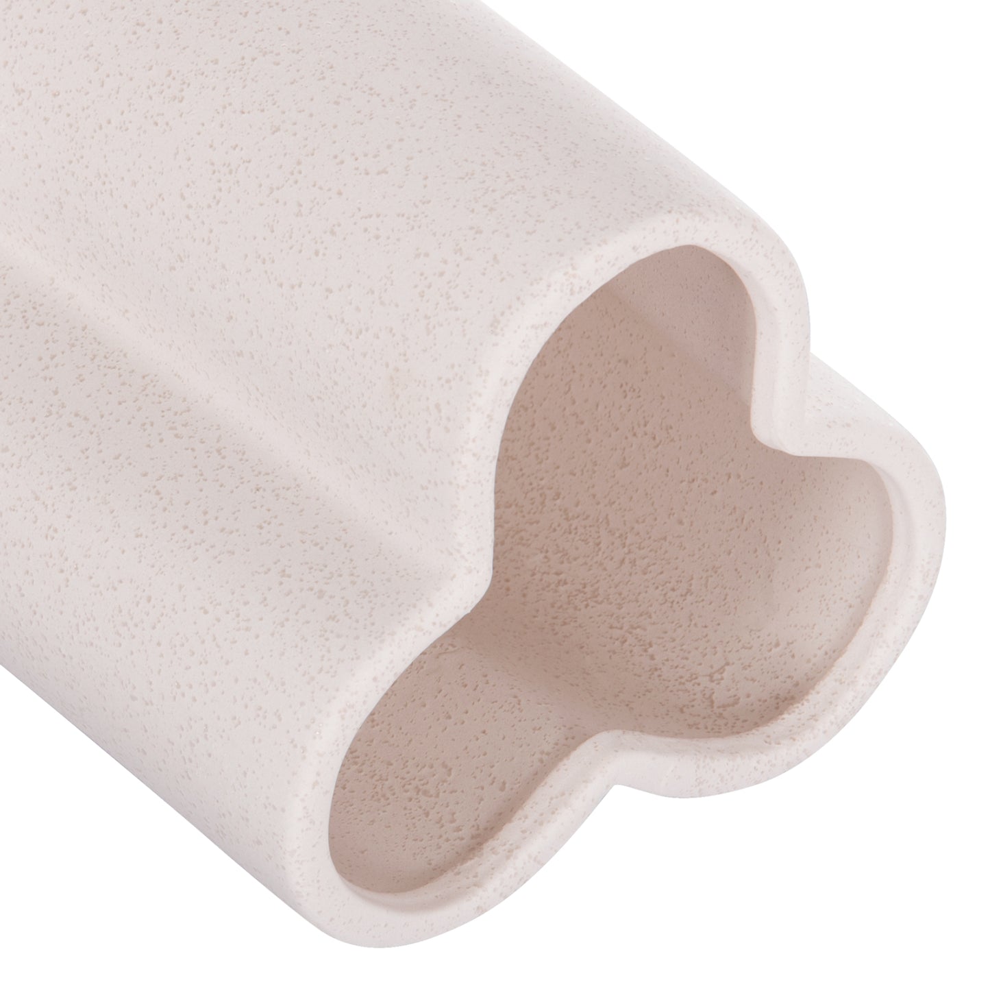 CERAMIC TABLE DECOR GLAZE HM4613.01 OFF WHITE WITH CRYSTALLIZATION Φ16x22Hcm.