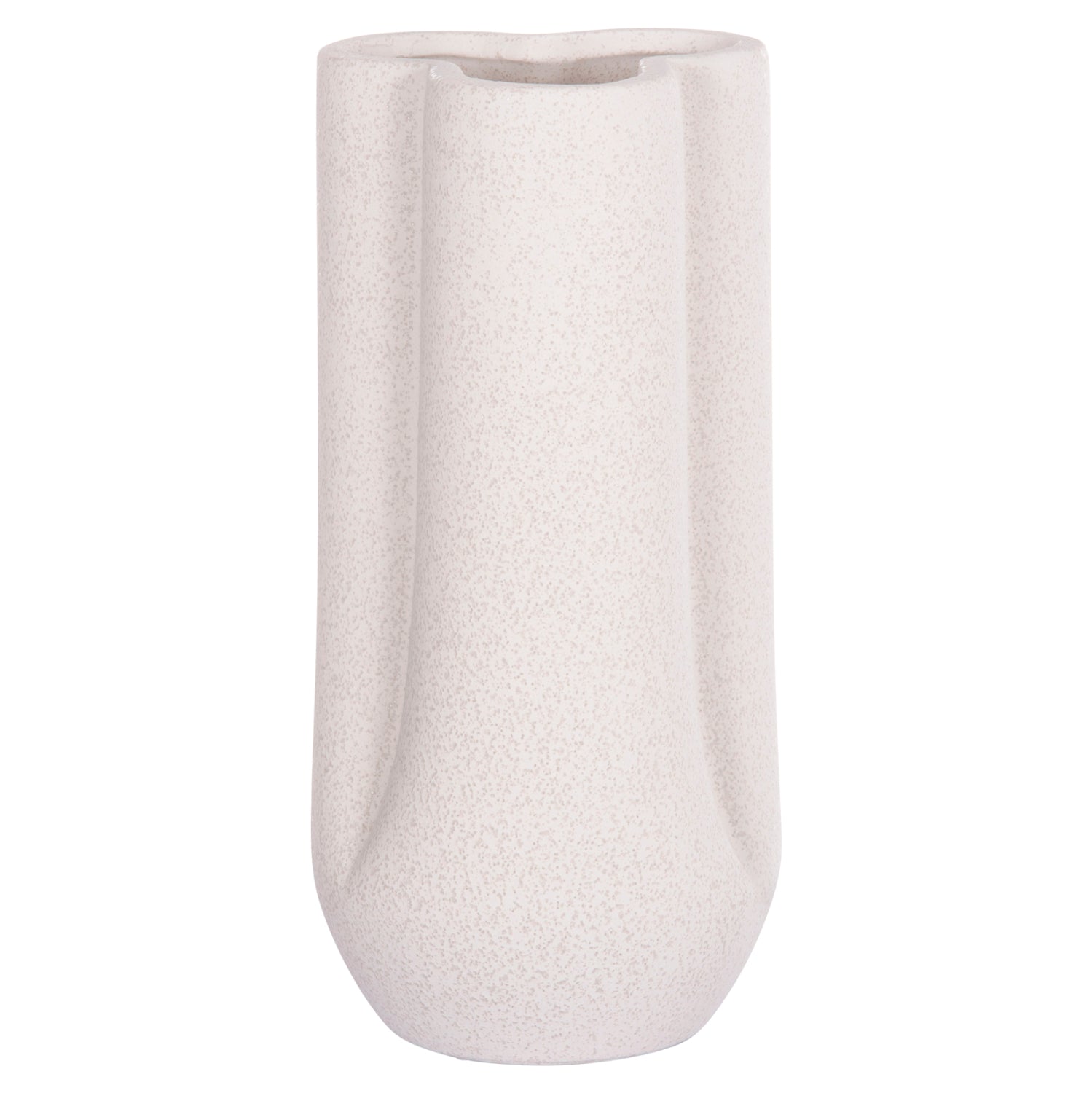 CERAMIC TABLE DECOR GLAZE HM4612.01 OFF WHITE WITH CRYSTALLIZATION Φ14x29Hcm.