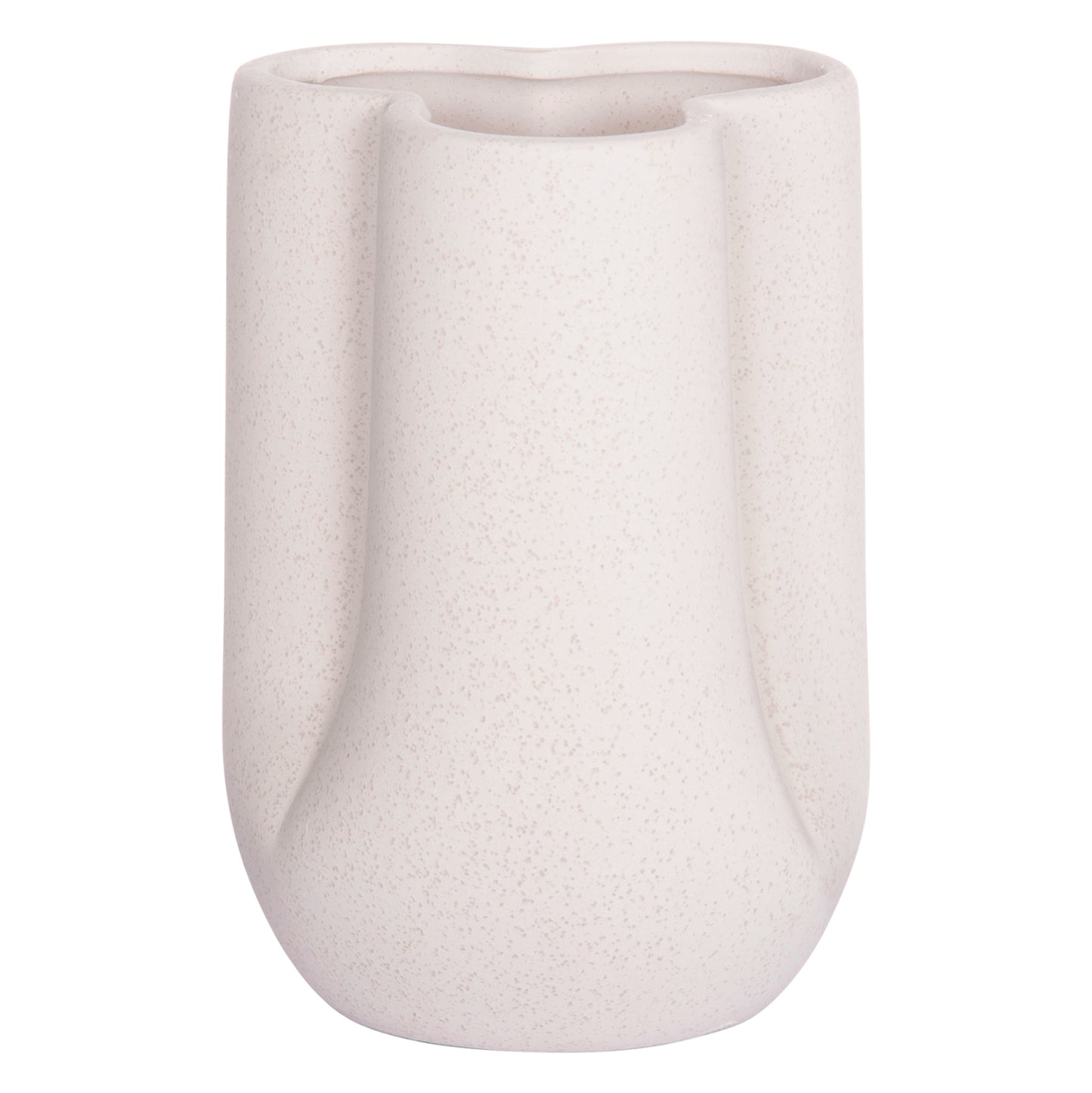 CERAMIC TABLE DECOR GLAZE HM4613.01 OFF WHITE WITH CRYSTALLIZATION Φ16x22Hcm.