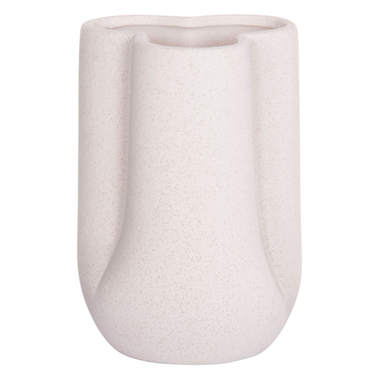 CERAMIC TABLE DECOR GLAZE HM4613.01 OFF WHITE WITH CRYSTALLIZATION Φ16x22Hcm.