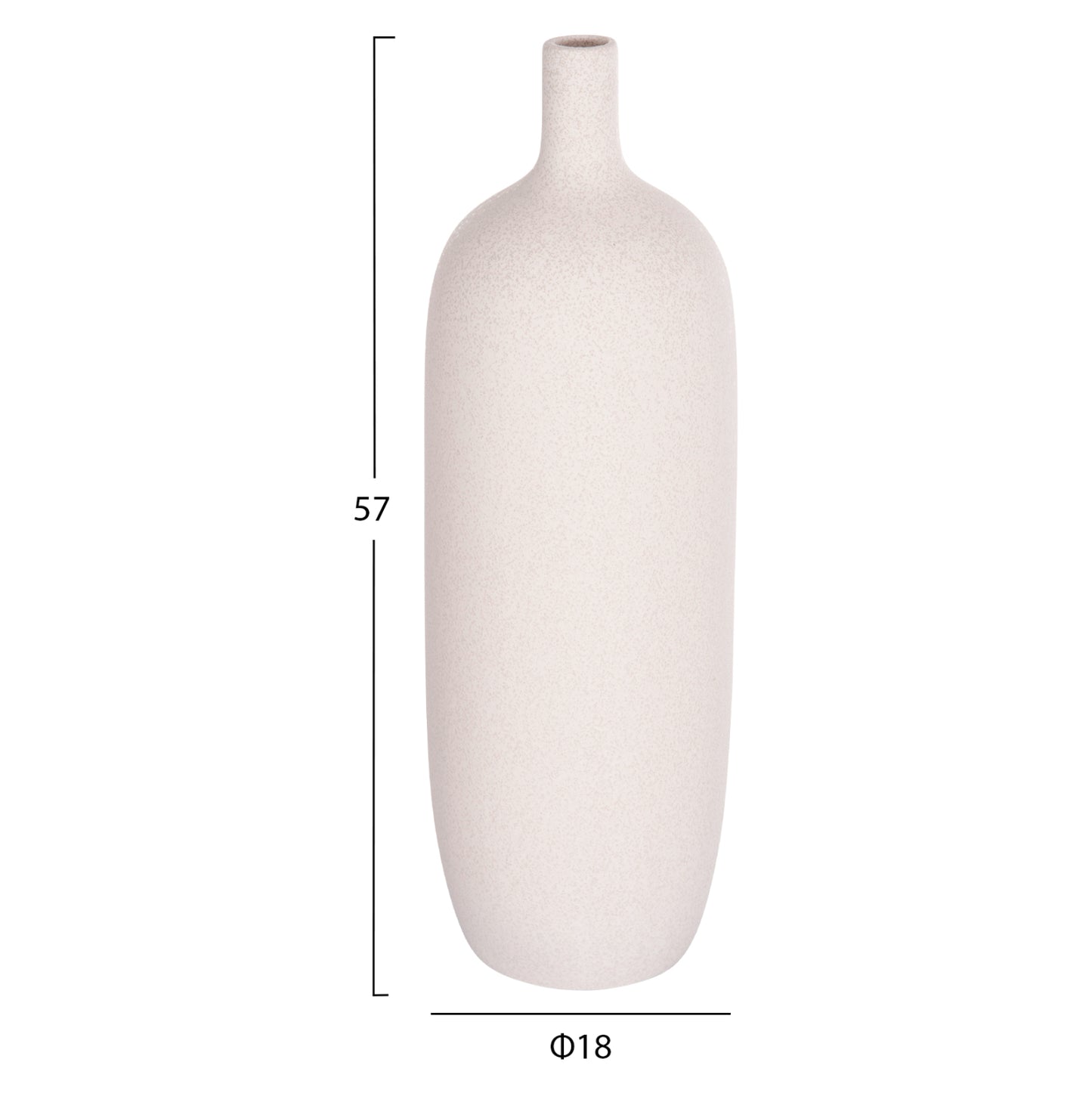 CERAMIC TABLE DECOR GALAD HM4623.01 OFF WHITE WITH CRYSTALLIZATION Φ18x57Hcm.