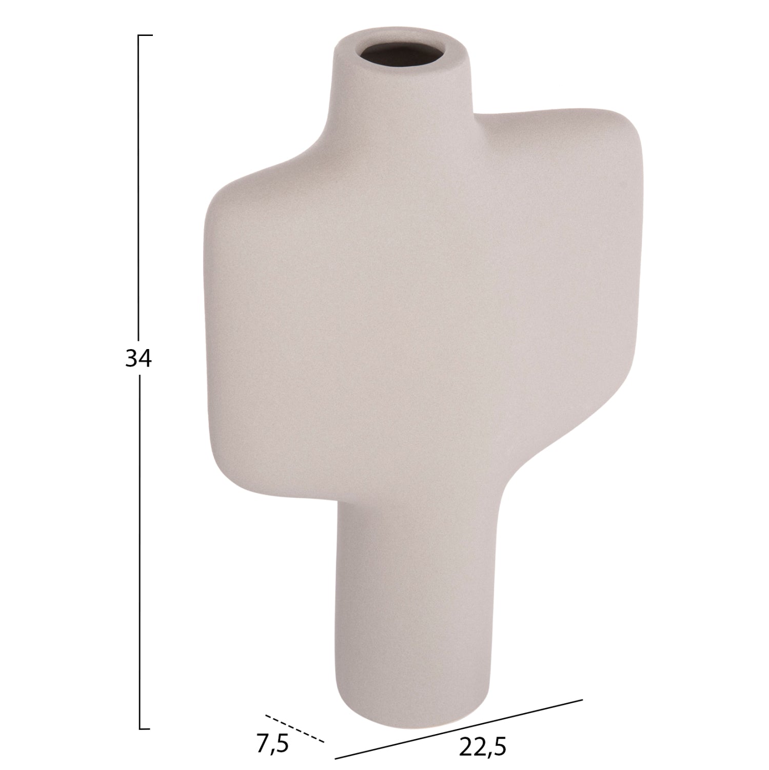 CERAMIC TABLE DECOR SERIES ARKEN HM4622.03 MATTE GREY 22x8x34.5Hcm.