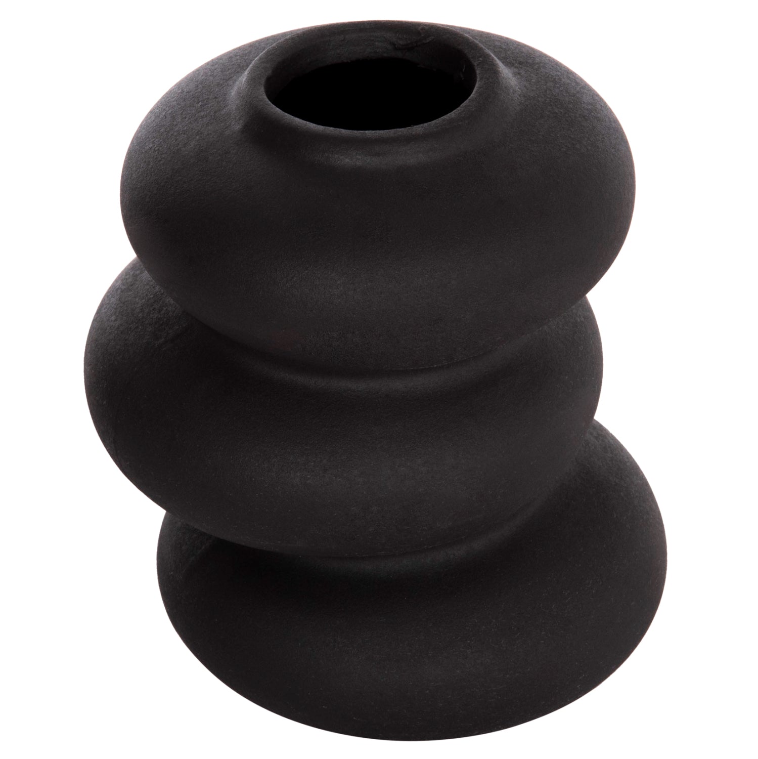 CERAMIC TABLE DECOR ROOK HM4628.02 MATTE BLACK Φ14x19Hcm.