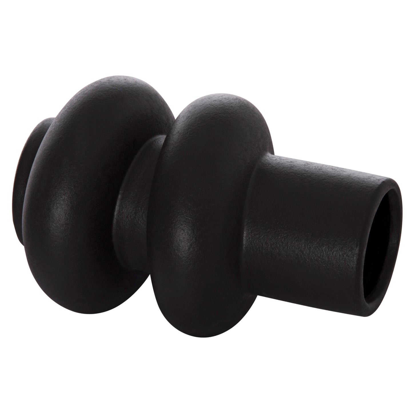 CERAMIC TABLE DECOR ROOK HM4627.02 MATTE BLACK Φ16x25,5Hcm.