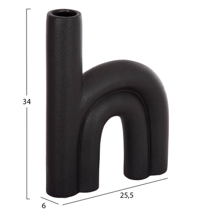 CERAMIC TABLE DECOR ARCON HM4638.02 MATTE BLACK 25,5x6x34H cm.