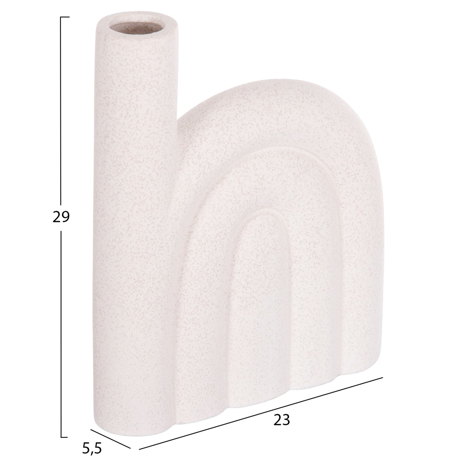 CERAMIC TABLE DECOR ARCON HM4639.01 OFF WHITE WITH CRYSTALLIZATION 23.5x5.5x29.5Hcm.