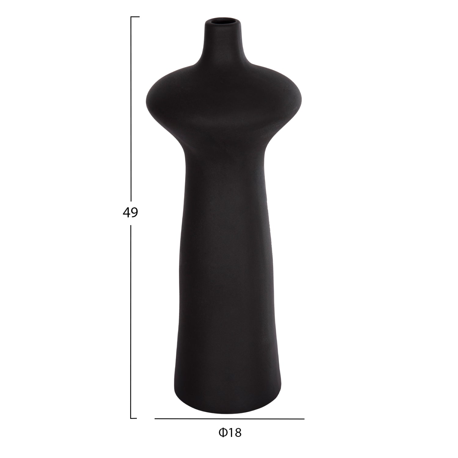 CERAMIC TABLE DECOR SCEPTER HM4636.02 MATTE BLACK Φ18x49Hcm.