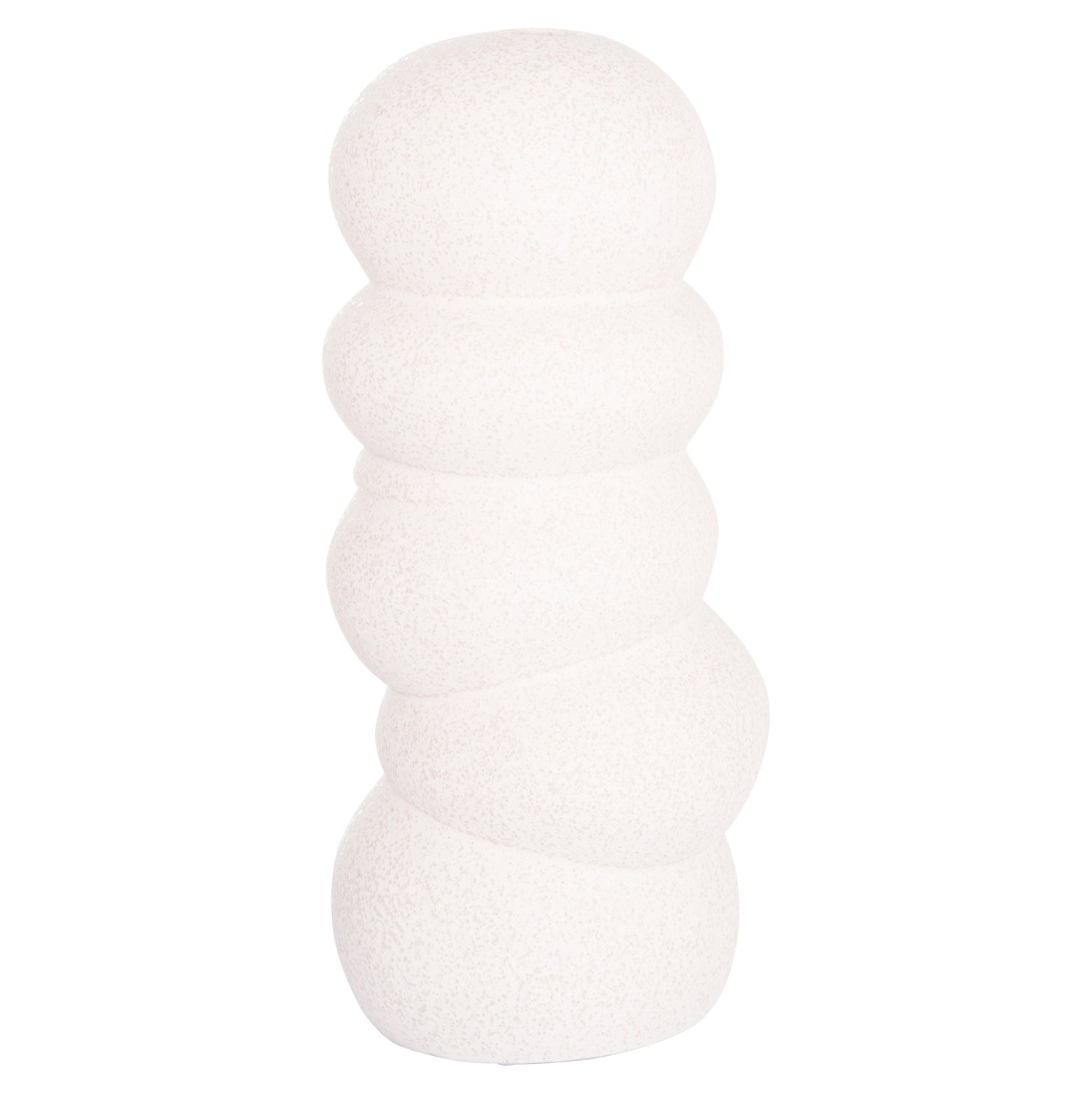 CERAMIC TABLE DECOR ROOK HM4630.01 OFF WHITE WITH CRYSTALLISATION Φ13x31Hcm.