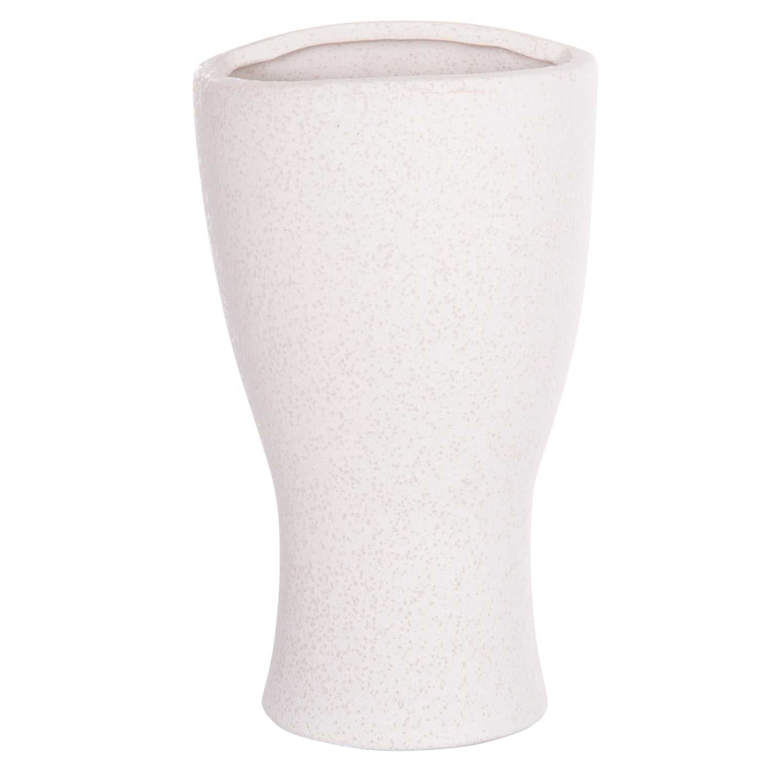CERAMIC TABLE DECOR HUMANS HM4632 OFF WHITE WITH CRYSTALLIZATION Φ13x22Hcm.