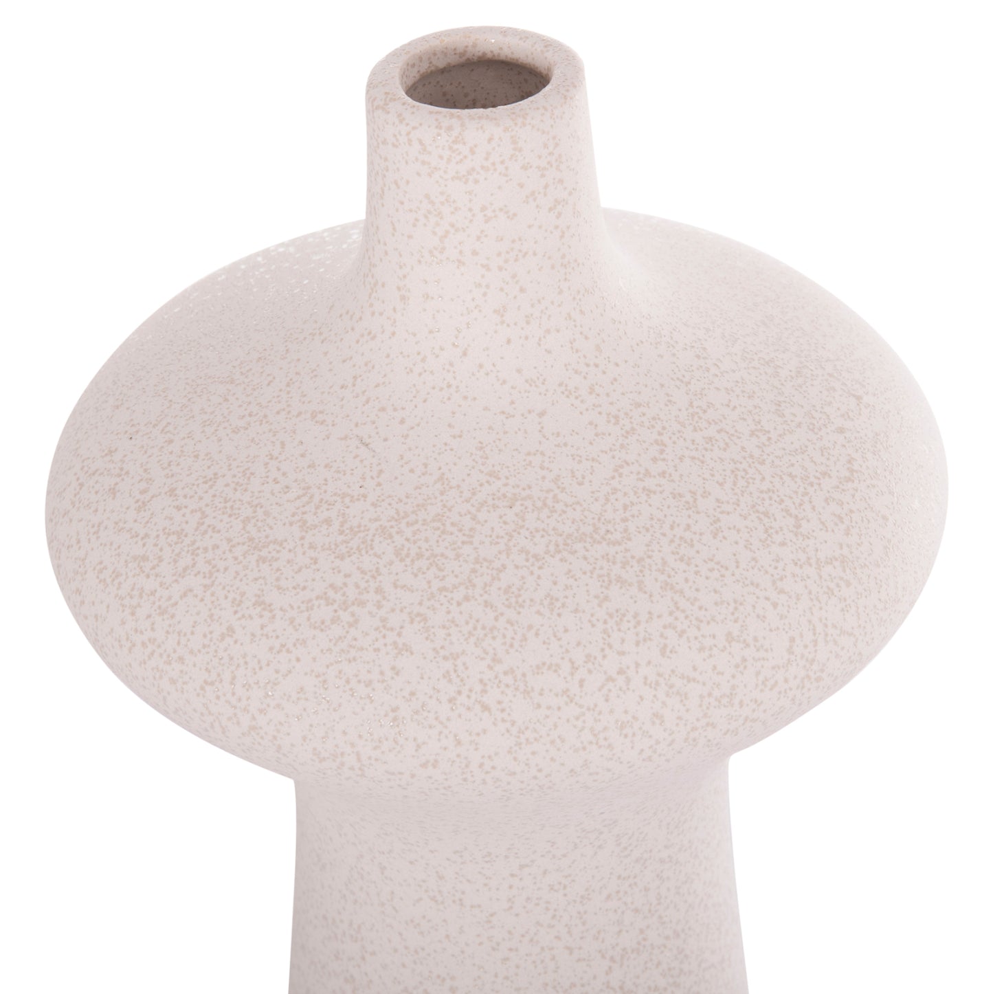 CERAMIC TABLE DECOR SCEPTER HM4636.01 OFF WHITE WITH CRYSTALLIZATION Φ18x49Hcm.